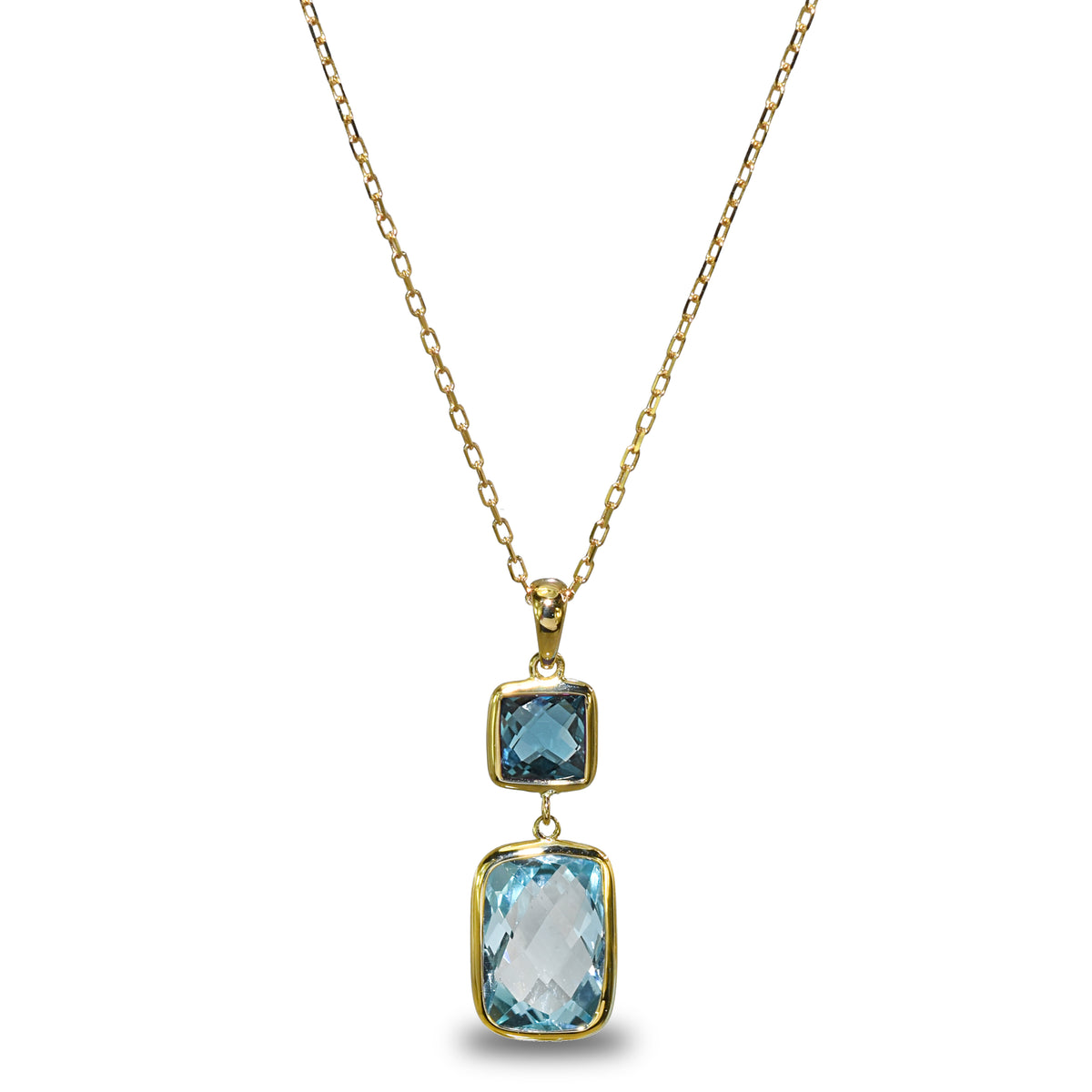 14k London & Sky Blue Topaz Pendant Necklace