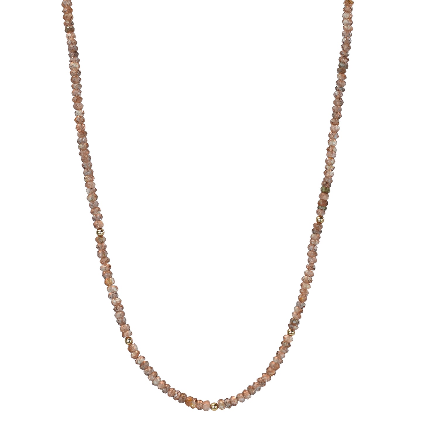 14k Gemstones & Gold Roundel Necklace