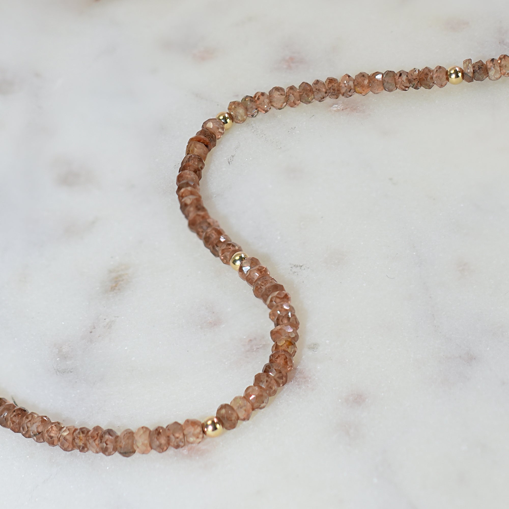 14k Gemstones & Gold Roundel Necklace