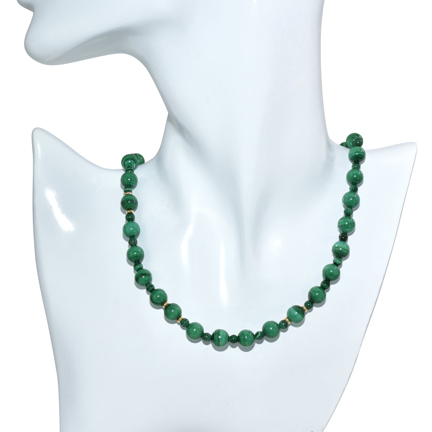 14k Malachite Round Bead Necklace