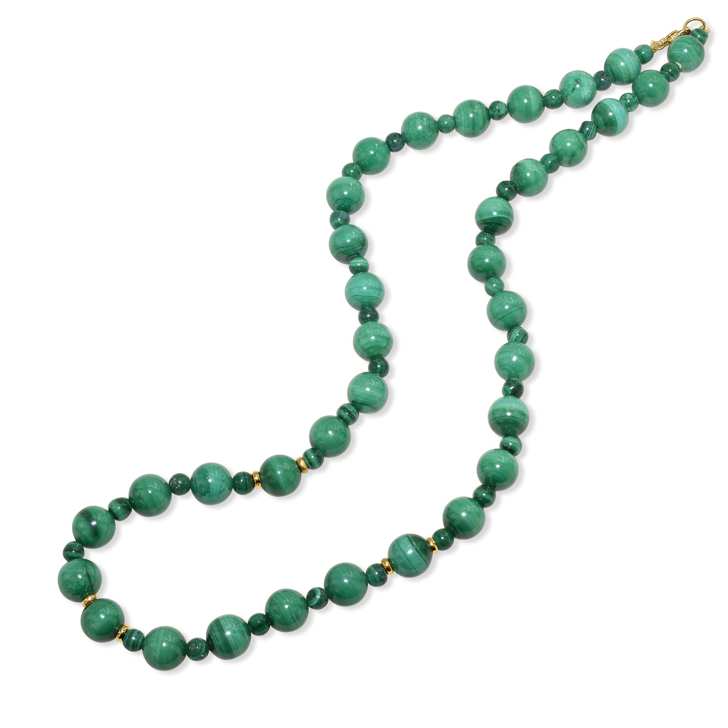 14k Malachite Round Bead Necklace