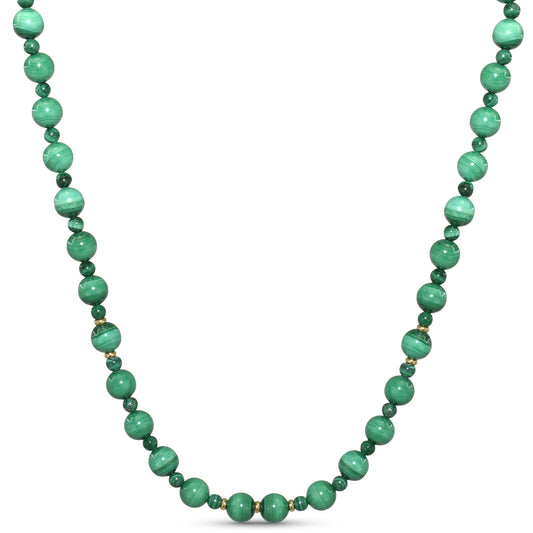 14k Malachite Round Bead Necklace