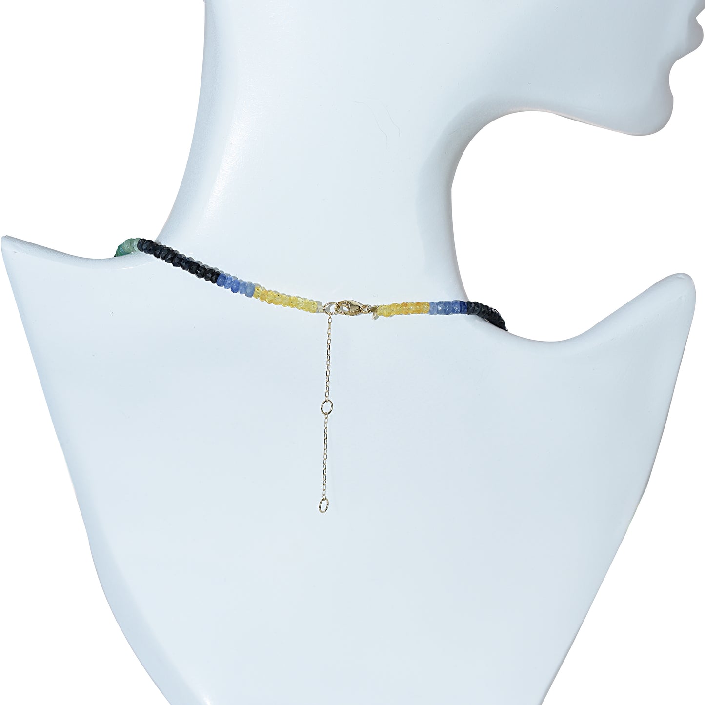 14k Multi Precious Stone Rondelle Necklace