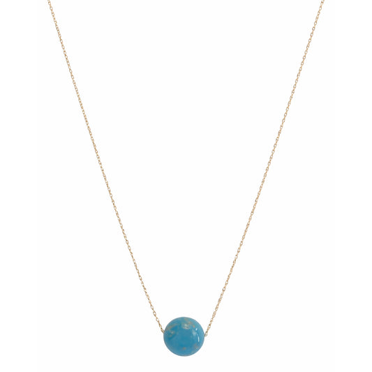 14k Turquoise Bead Slider Necklace