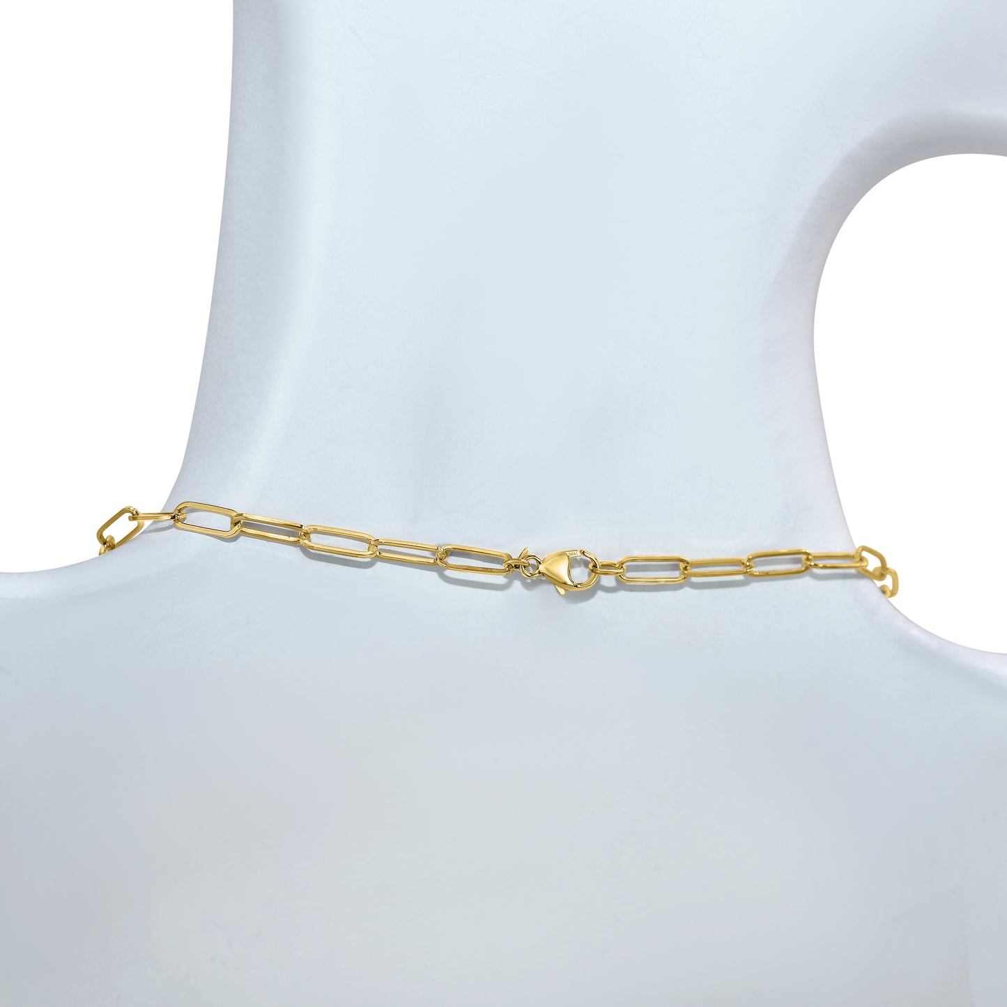 14k Multi Gemstone Paperclip Chain Necklace