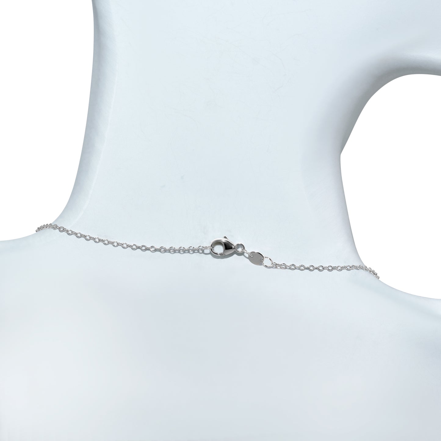 14k White Gold London Blue Topaz Diamond Pear Shape Pendant Necklace