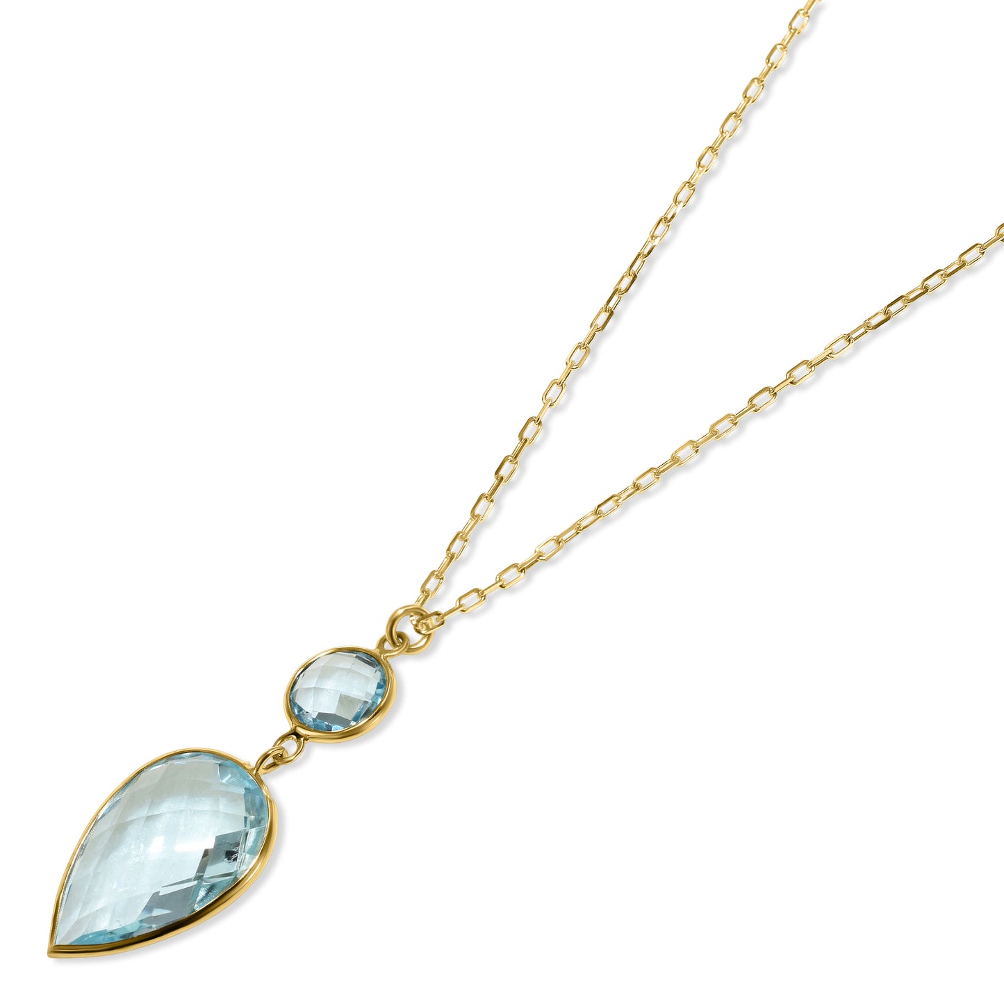 14k Blue Topaz Pendant Necklace