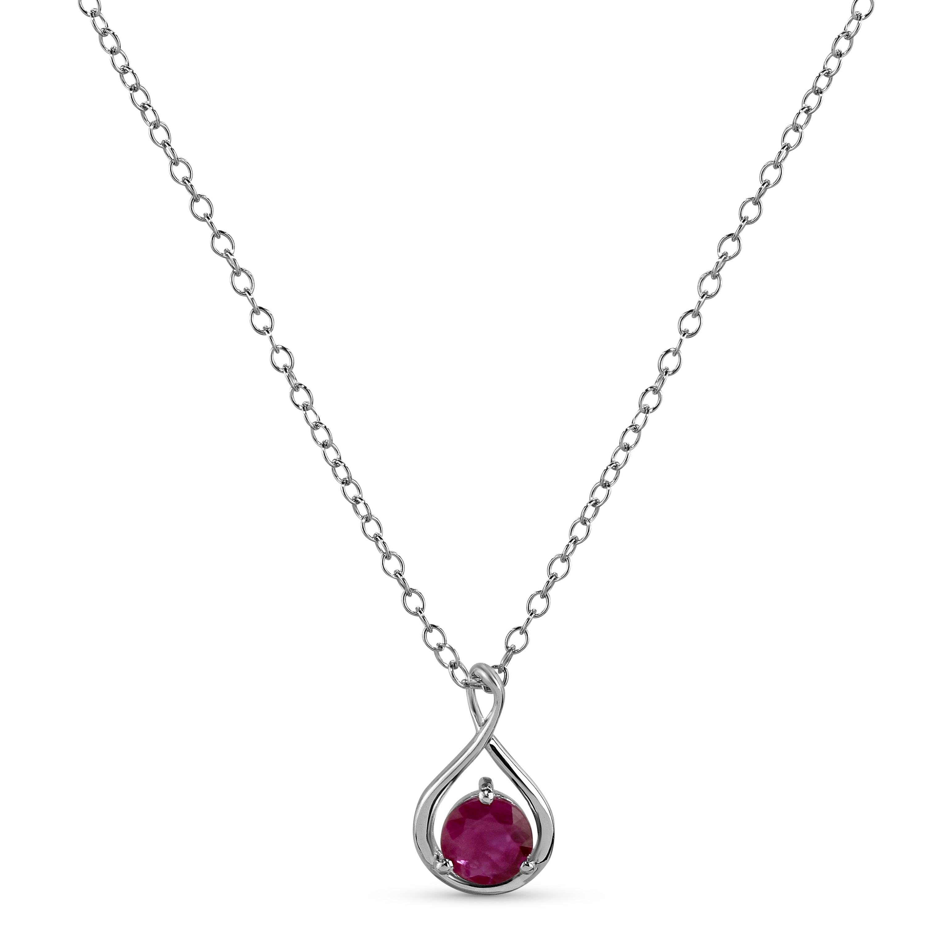 14k White Gold Round Drop Shape Necklace