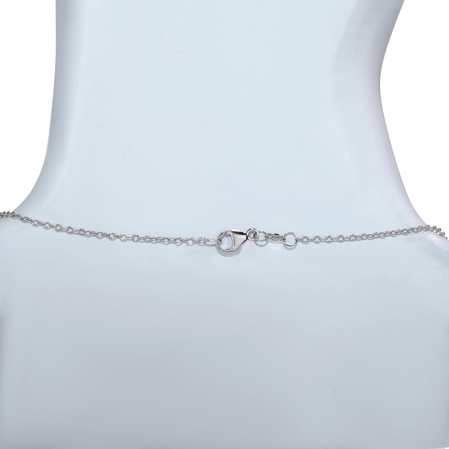 14k White Gold Round Drop Shape Necklace