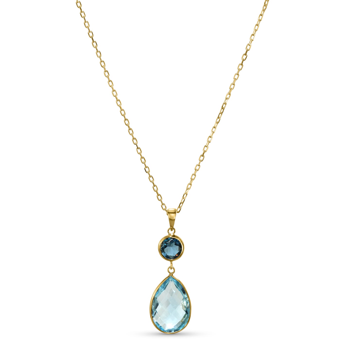 14k London & Sky Blue Topaz Pendant Necklace