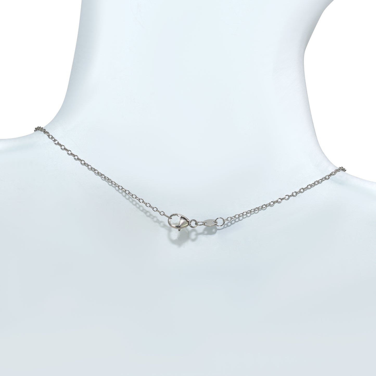 14k White Gold Garnet Pear Pendant Necklace