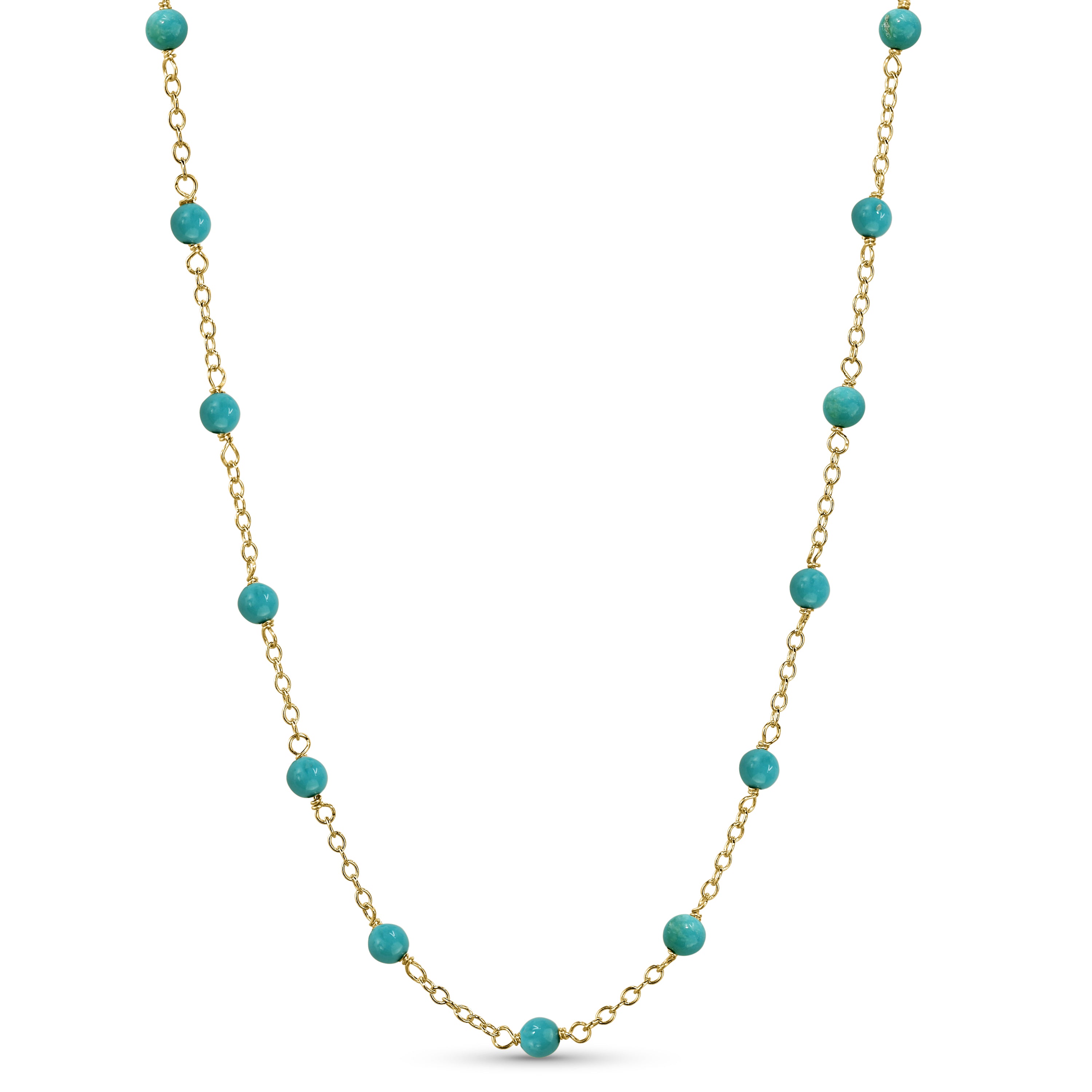 14k Yellow Gold Station Necklace