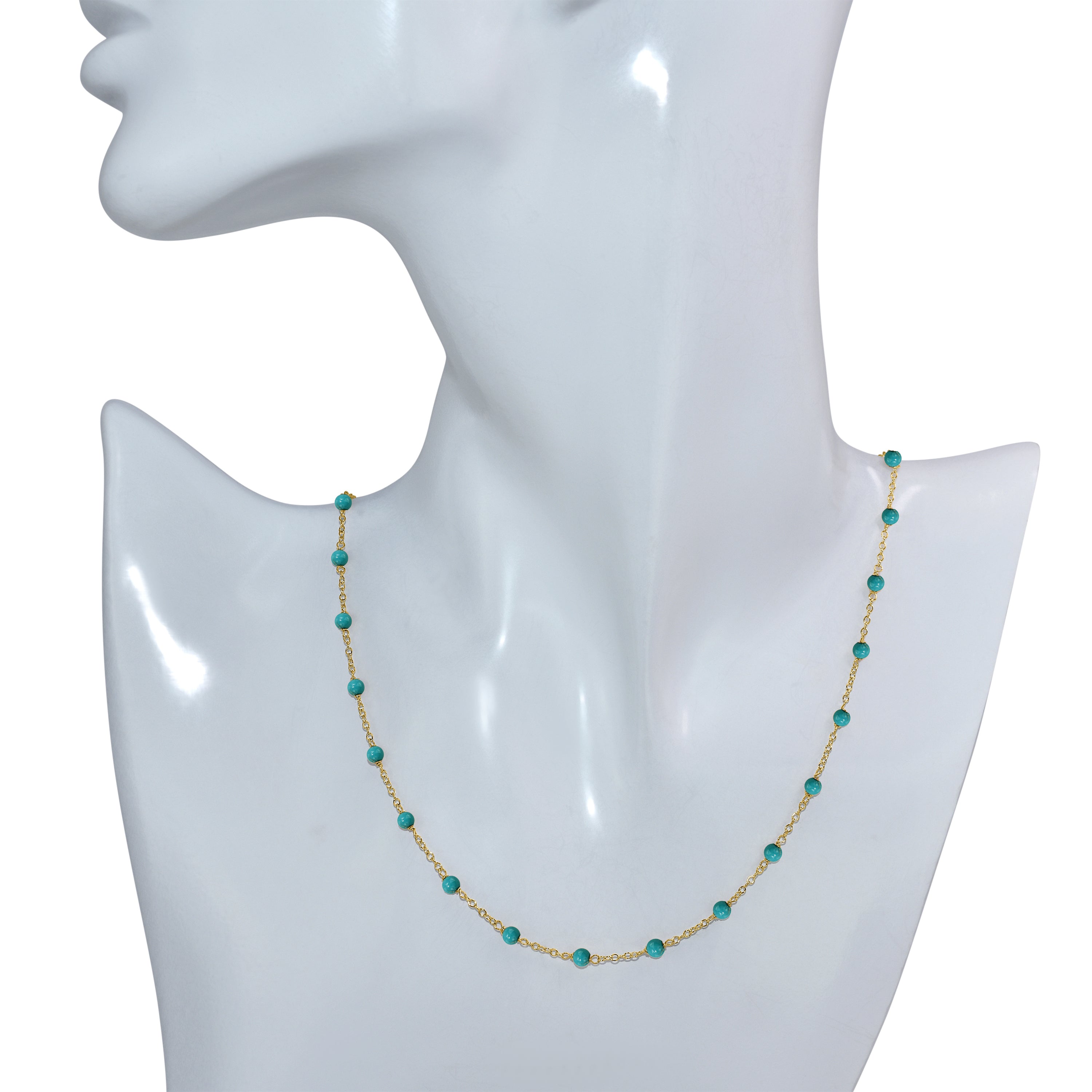 14k Yellow Gold Station Necklace