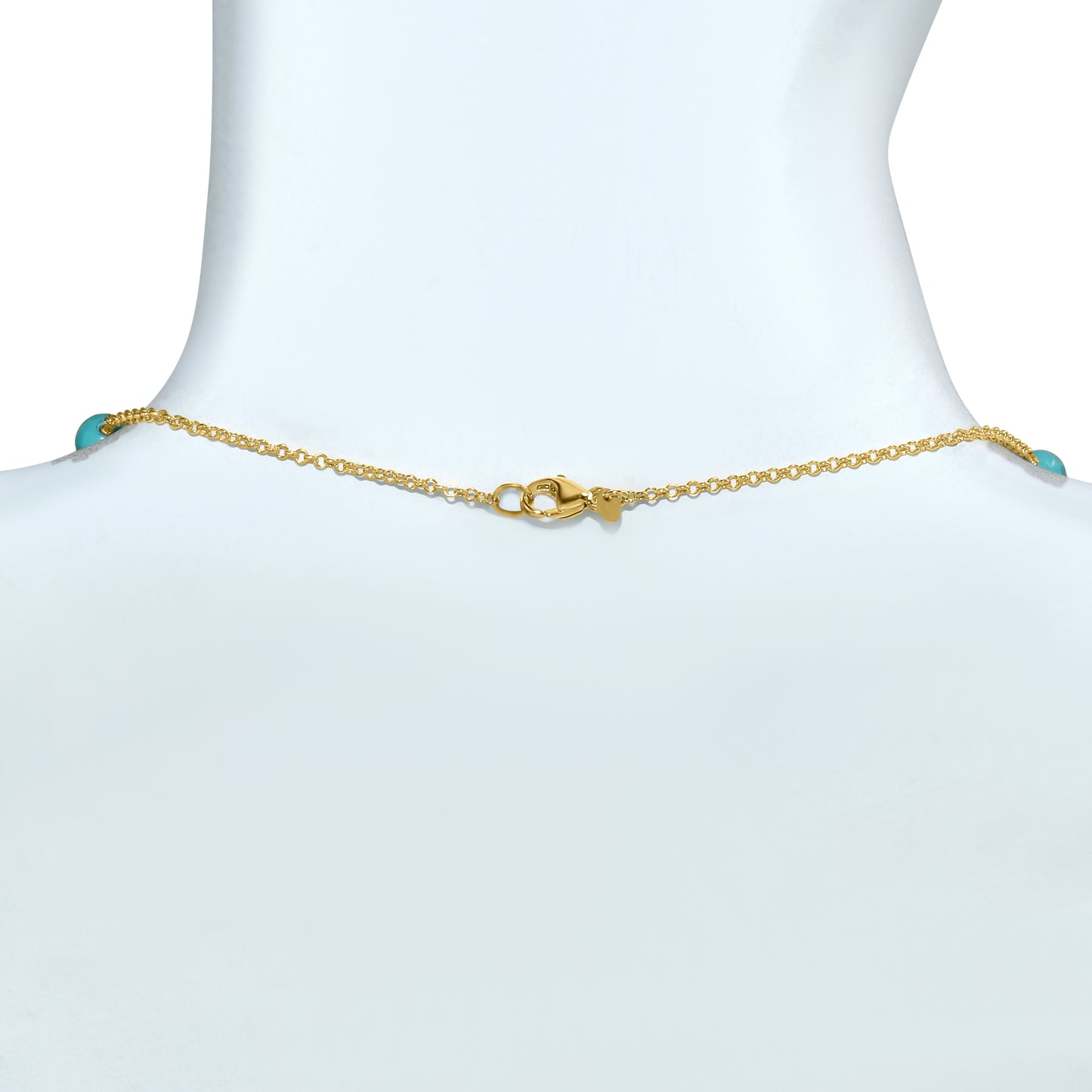 14K Turquoise Paperclip Station Necklace