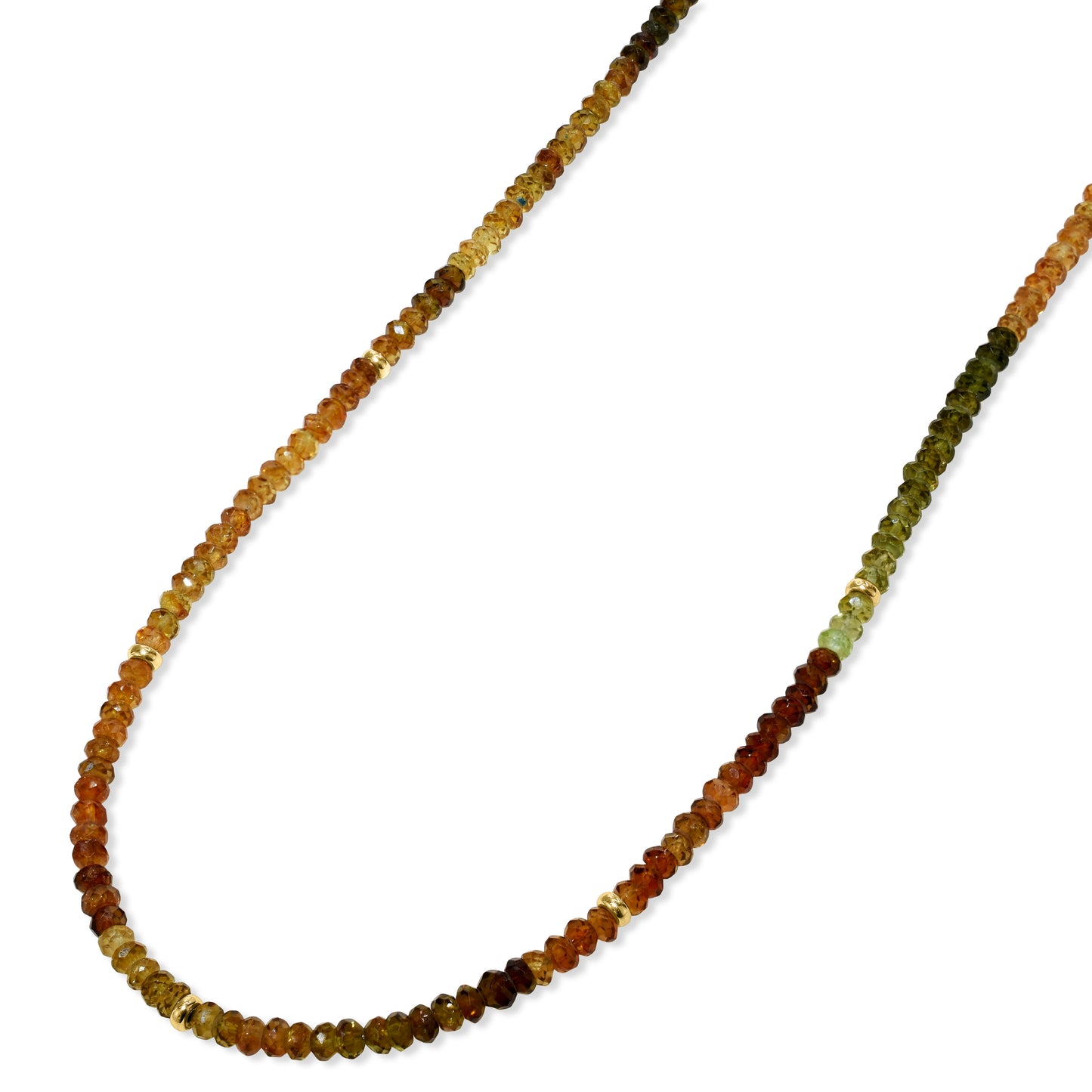 14k Gemstones and Gold Roundel Necklace