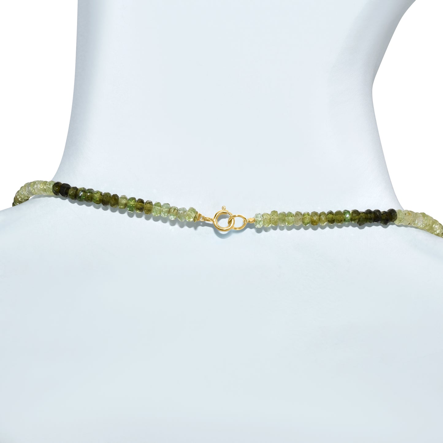 14k Green Garnet Gold Roundel Necklace