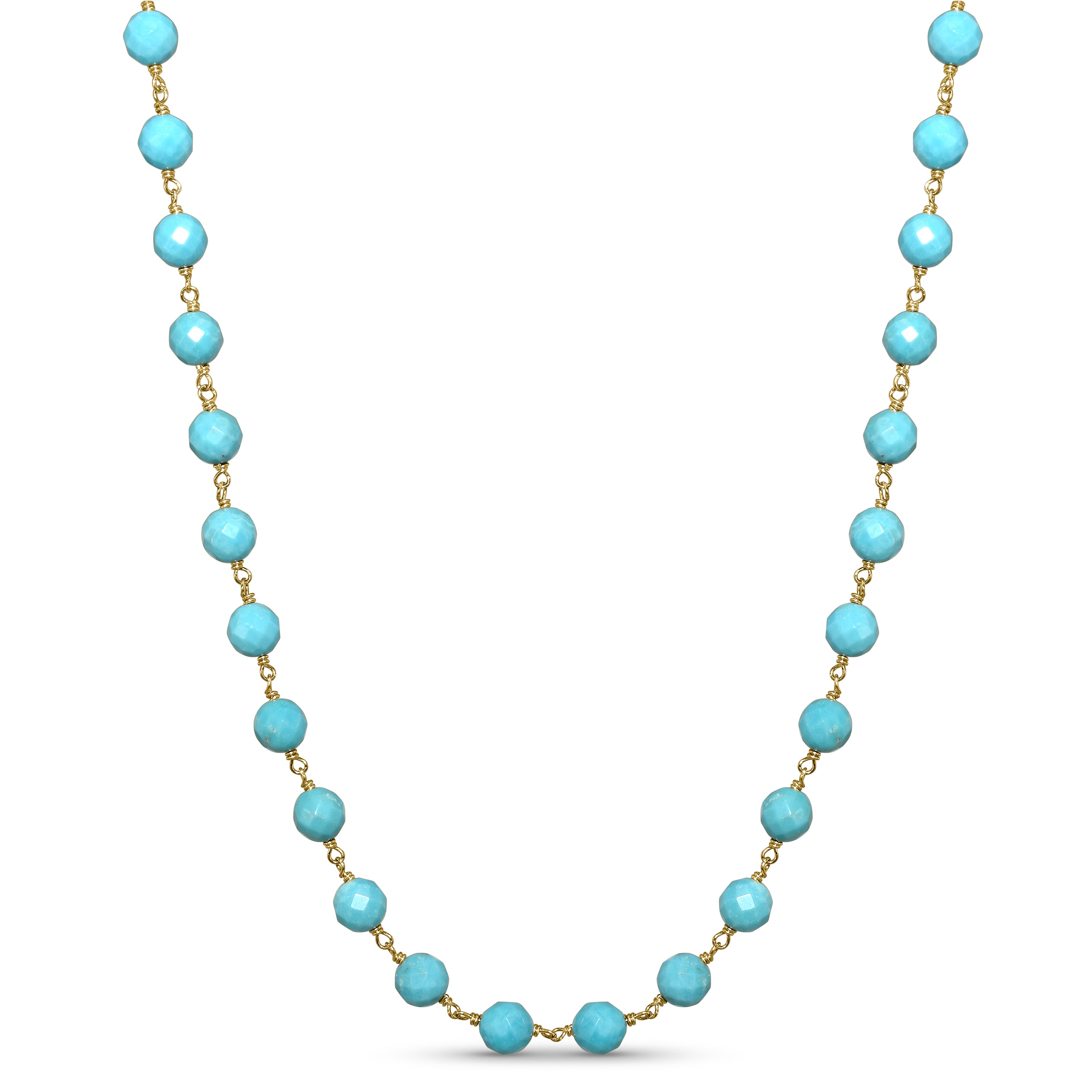 14k Turquoise Link Necklace