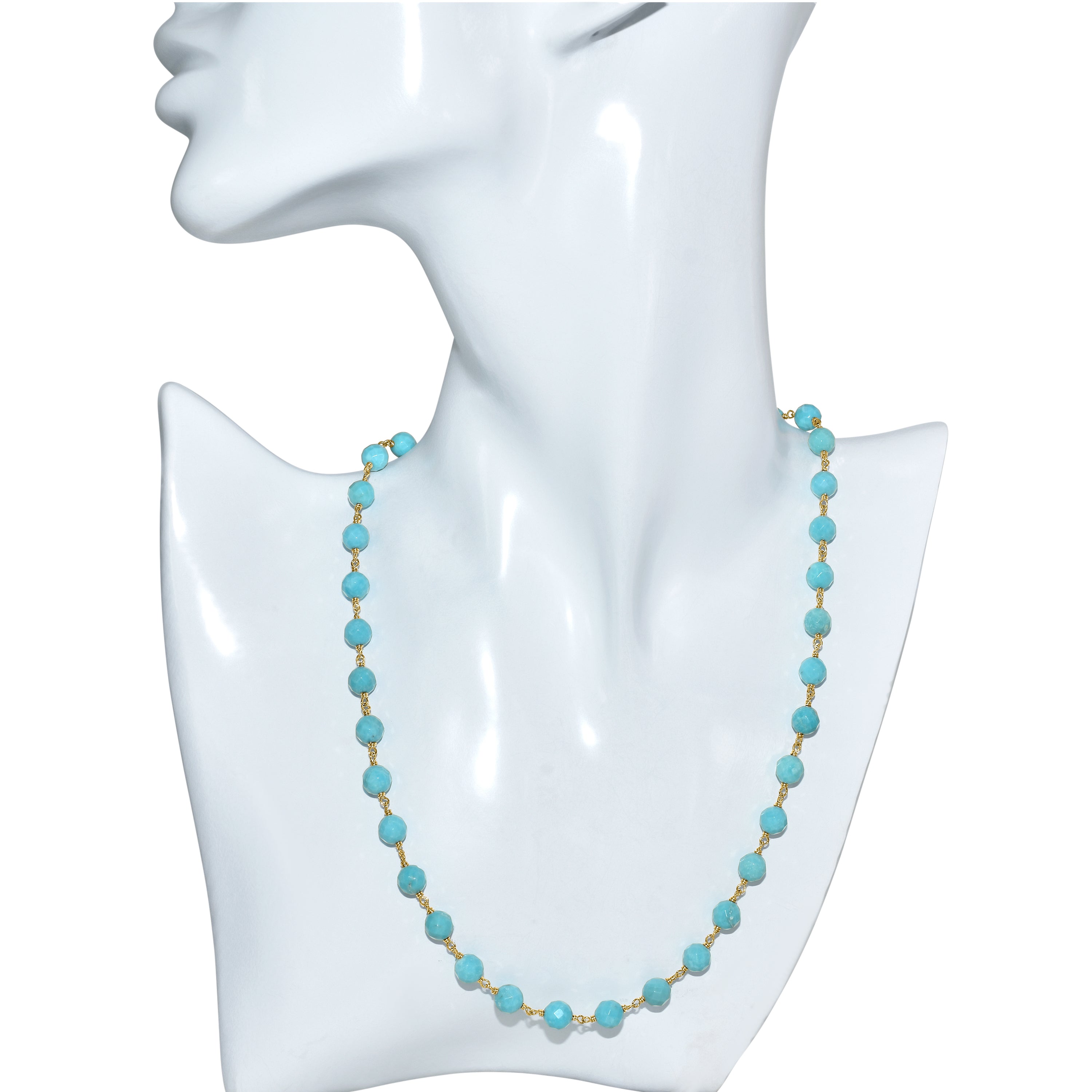 14k Turquoise Link Necklace
