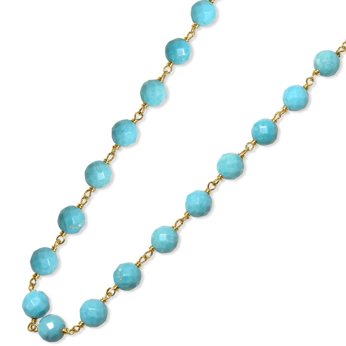 14k Turquoise Link Necklace