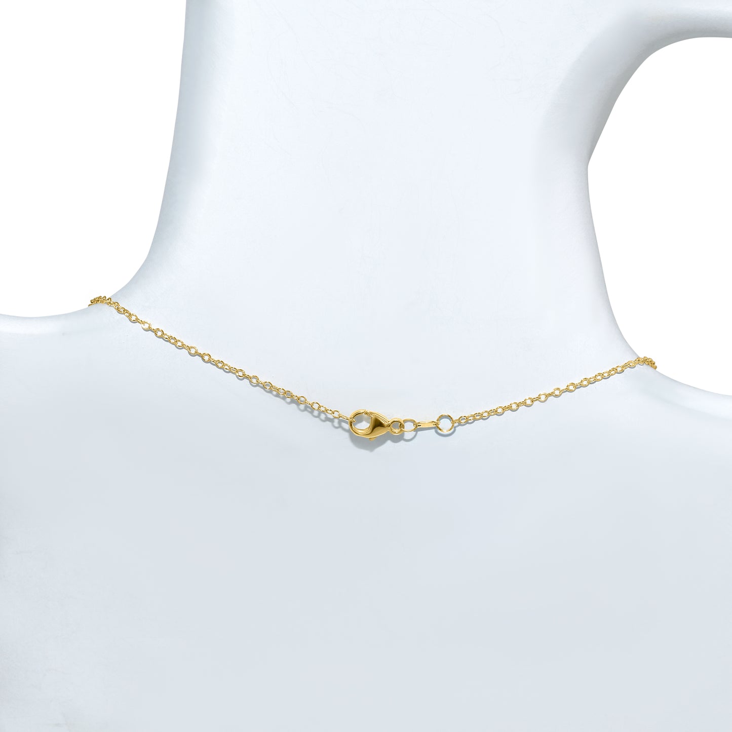 14k Swiss Blue Topaz Diamond Open Circle Y Necklace