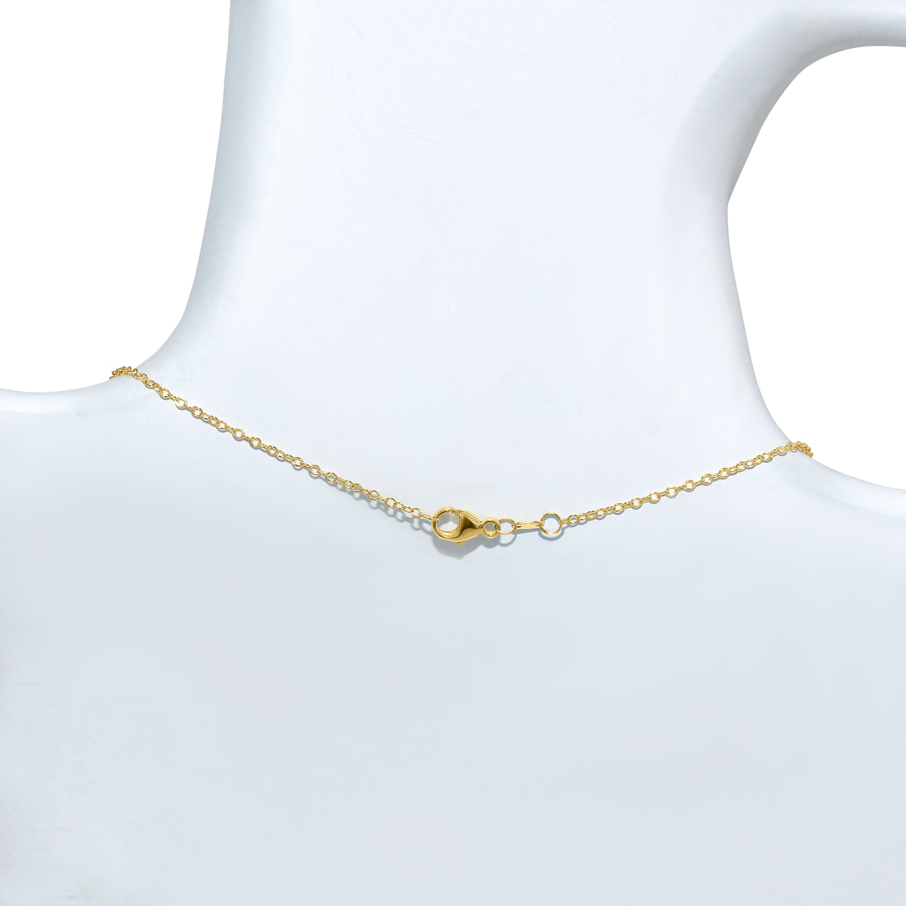 14k Swiss Blue Topaz Diamond Open Circle Y Necklace