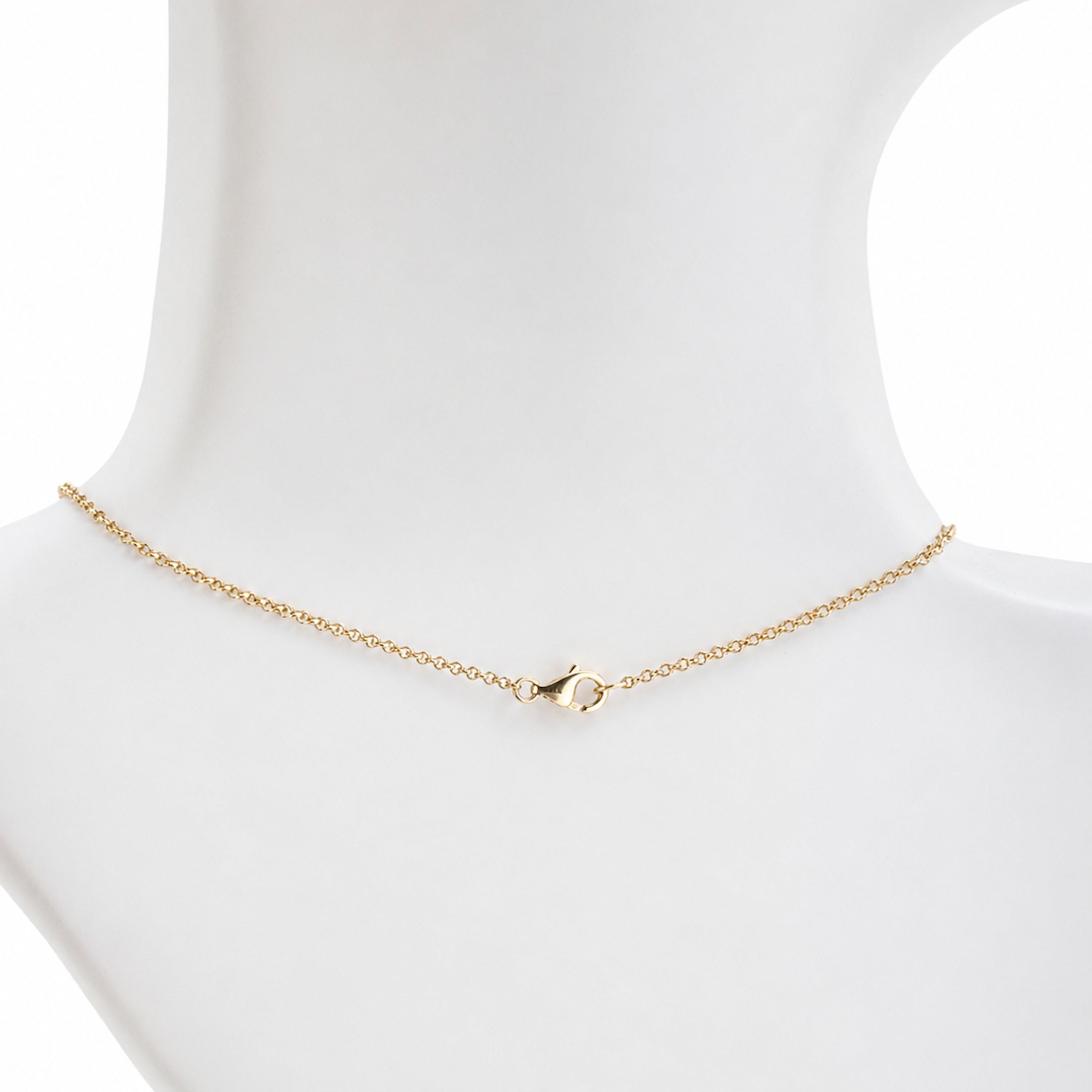 14k Multi Gemstone 5 Round Bezel Paperclip Necklace