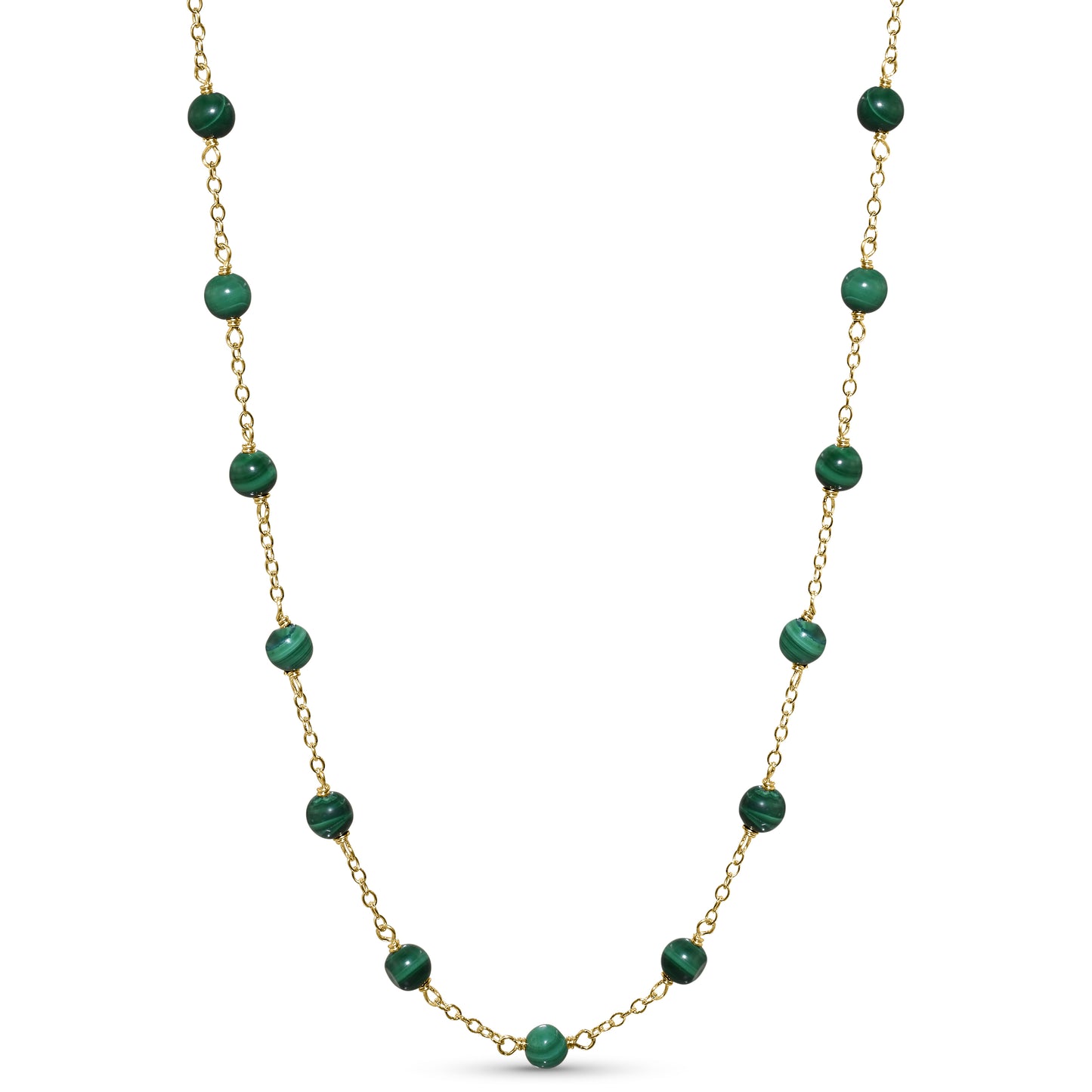 14k Malachite Link Necklace