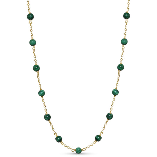 14k Malachite Link Necklace