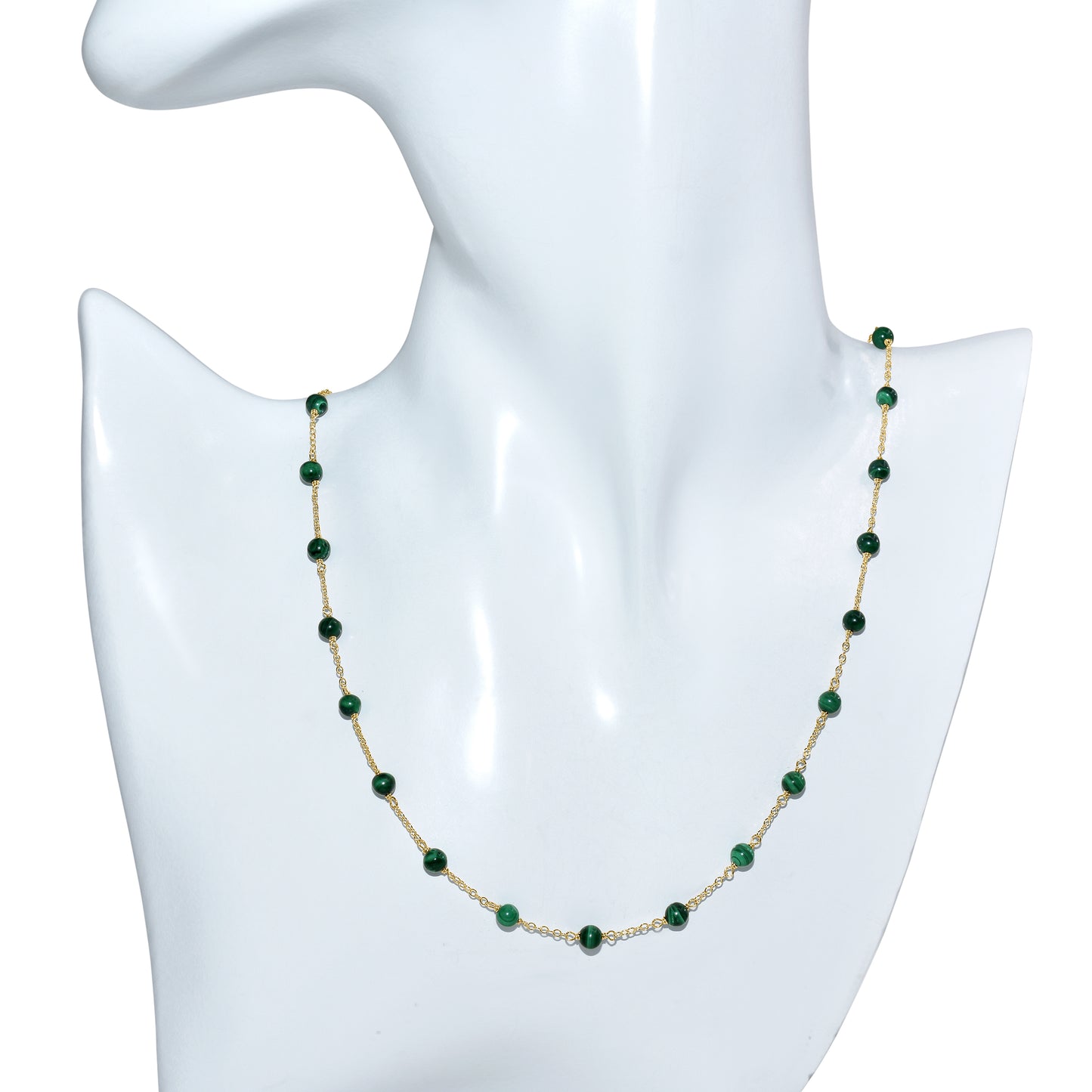 14k Malachite Link Necklace