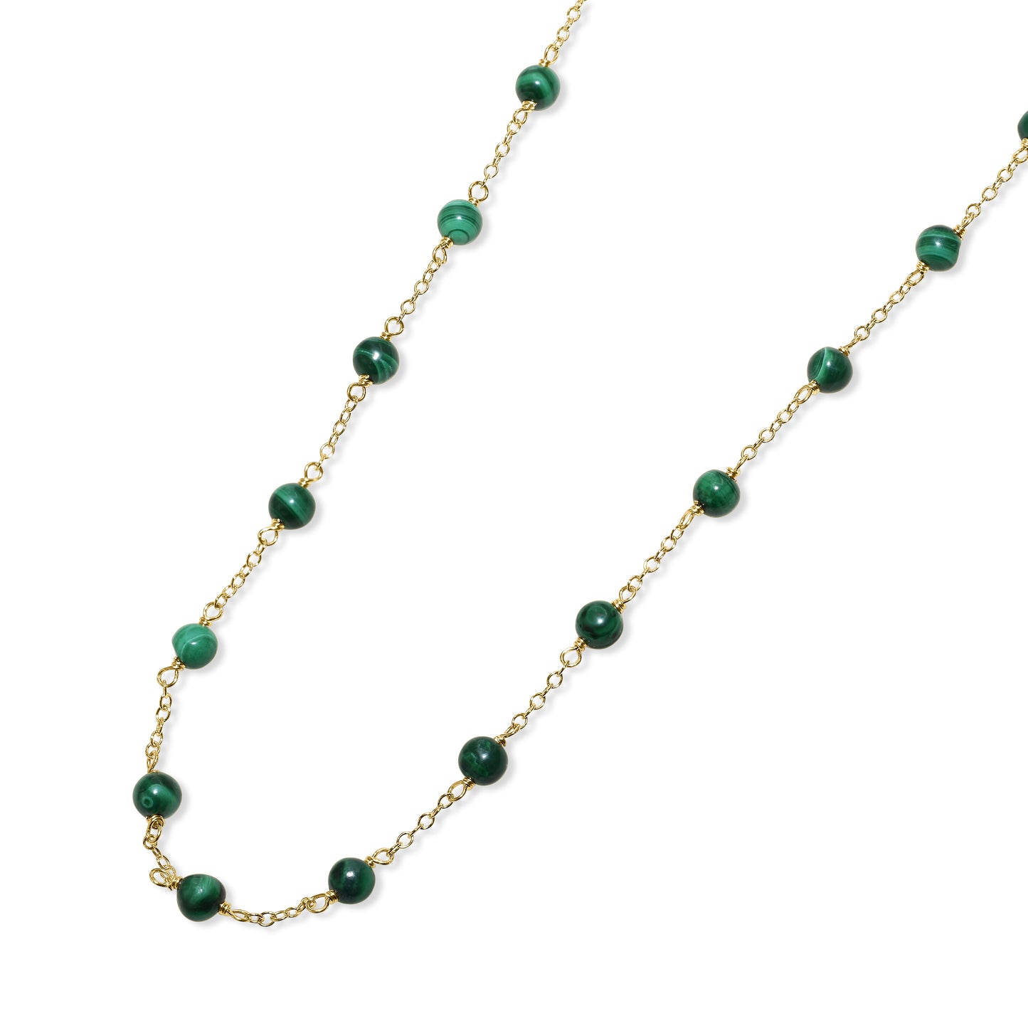 14k Malachite Link Necklace