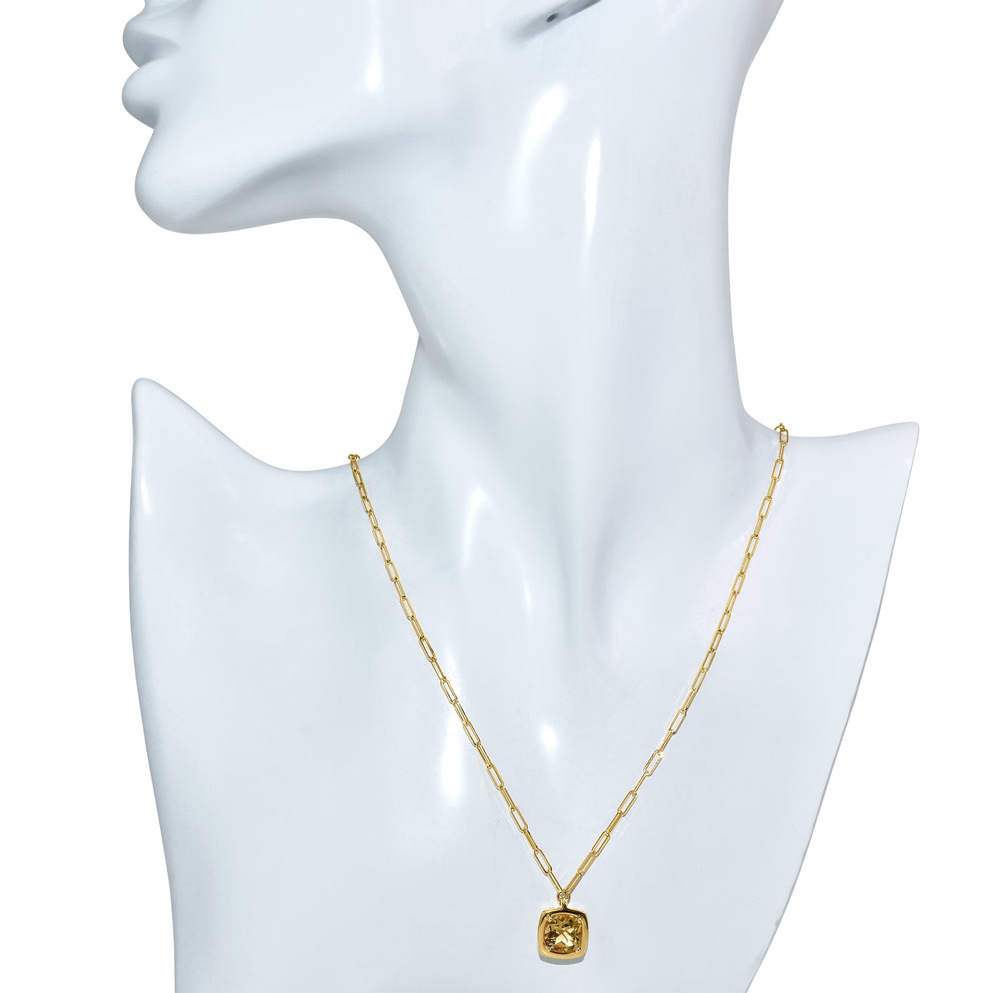 14k Yellow Beryl Paperclip Necklace