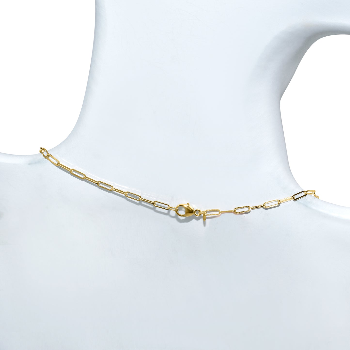 14k Citrine 5 Bezel Paperclip Necklace