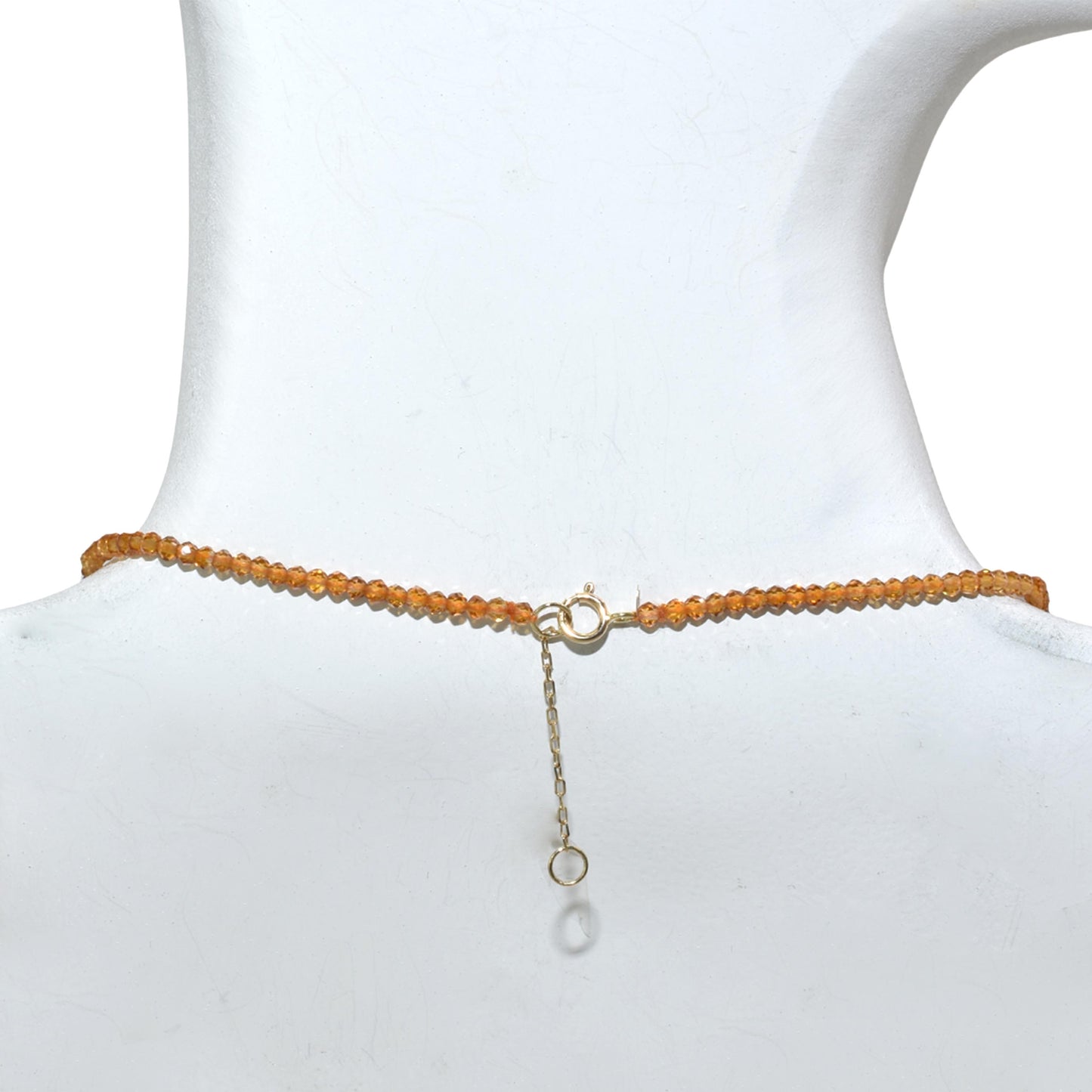 14k Citrine Faceted Round Bead Pendant Necklace