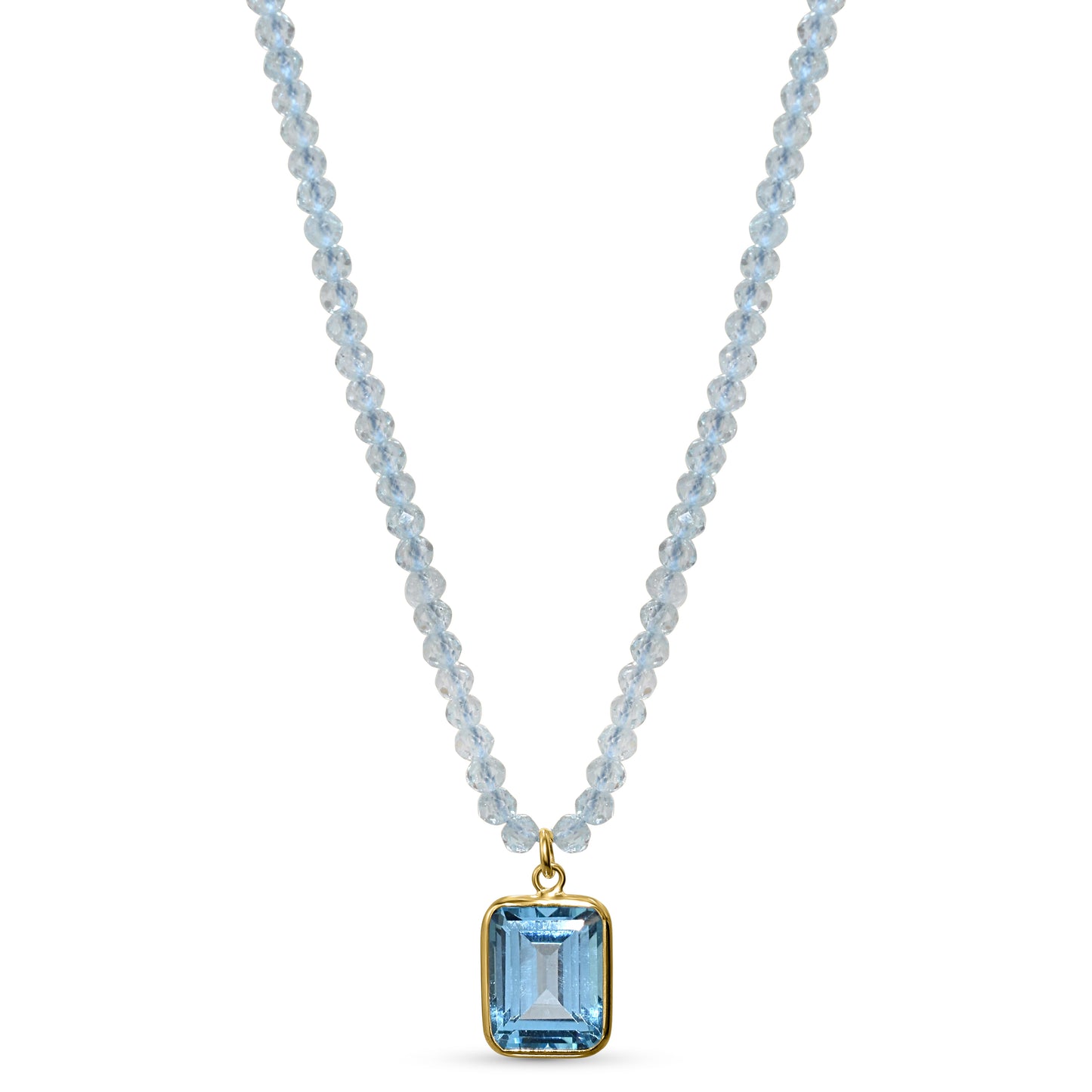 14k Faceted Round Bean Pendant Necklace