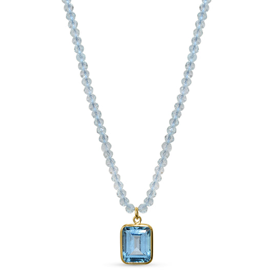 14k Faceted Round Bean Pendant Necklace