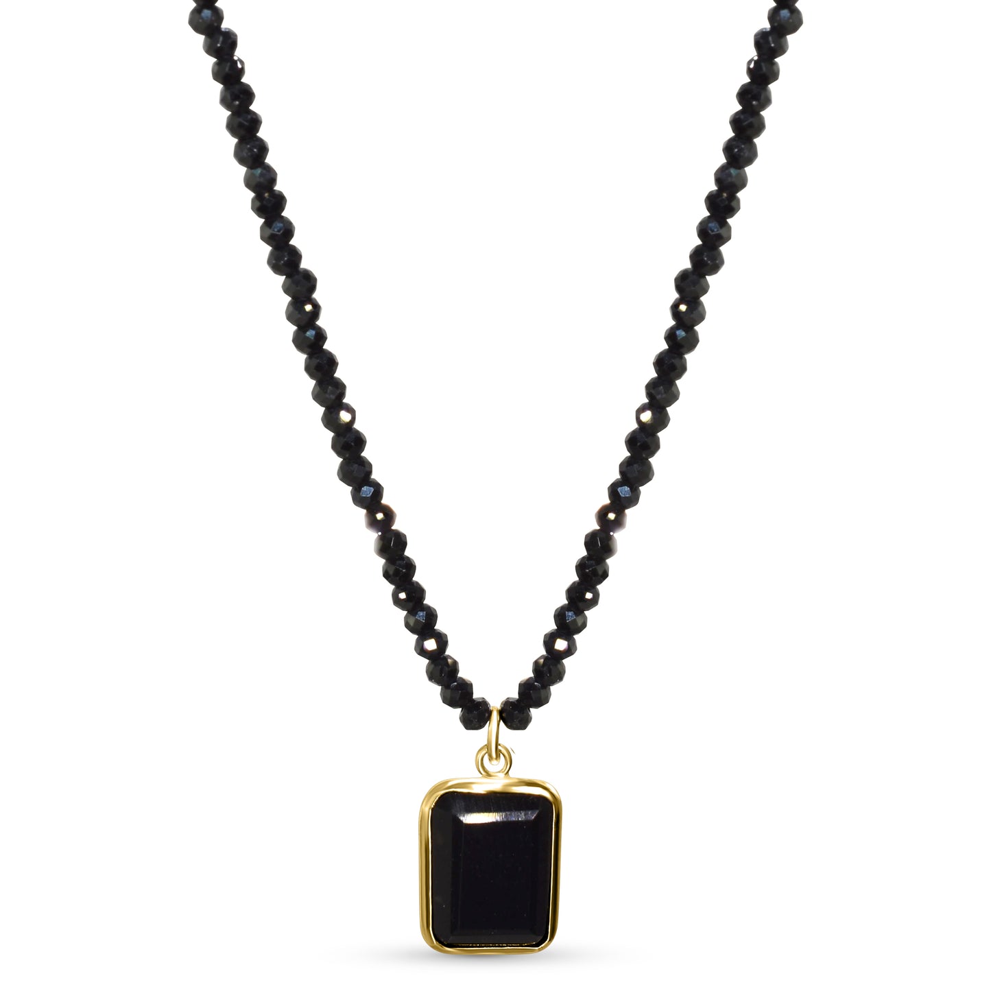14k Faceted Round Bean Pendant Necklace