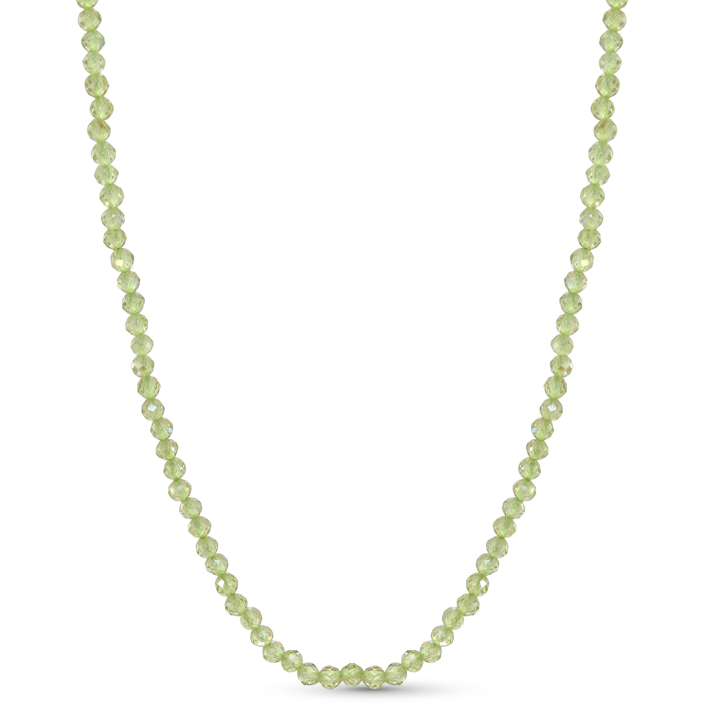 14k Yellow Faceted Round Bead Necklace