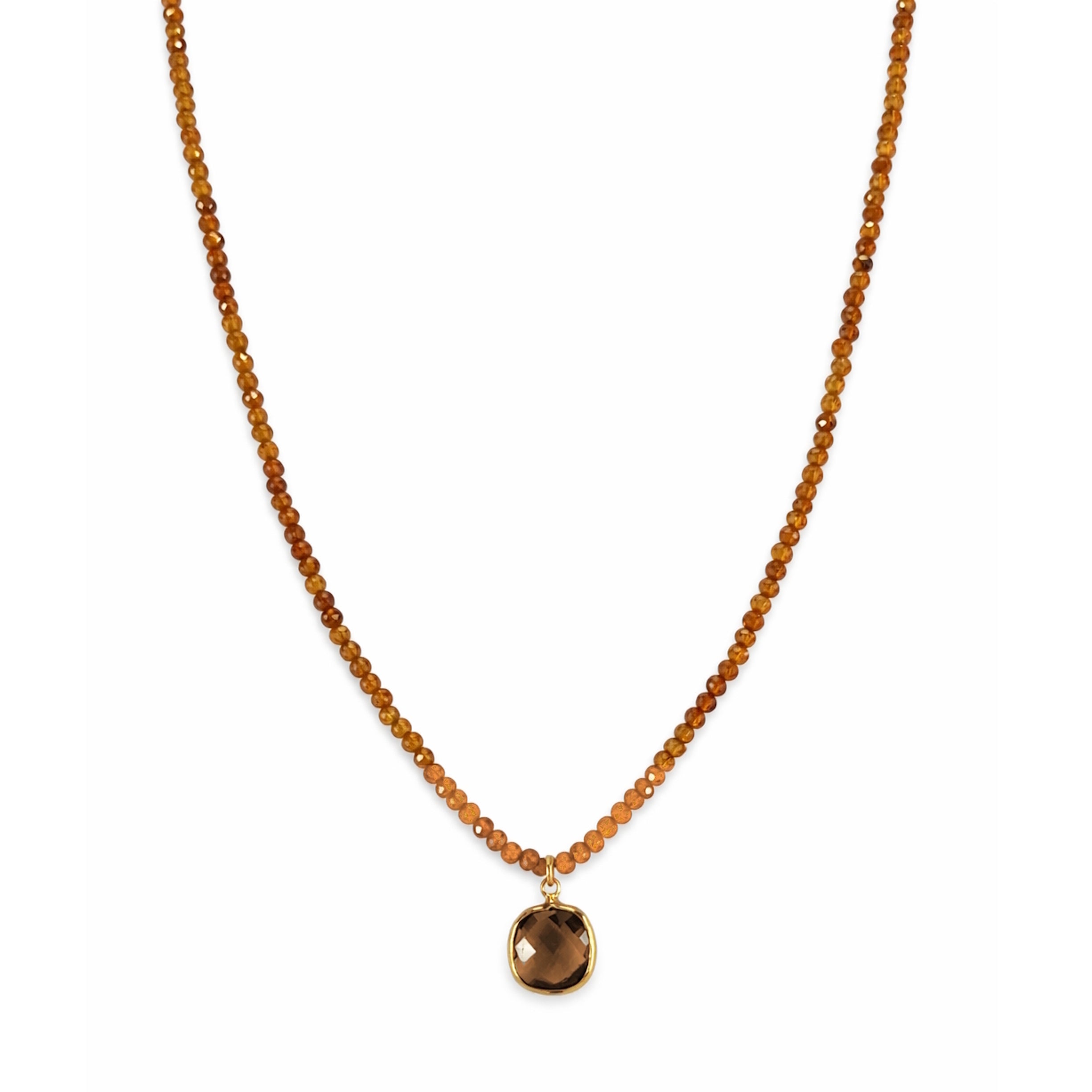 14k Gemstones Small Beads with Mix Pendant Necklace