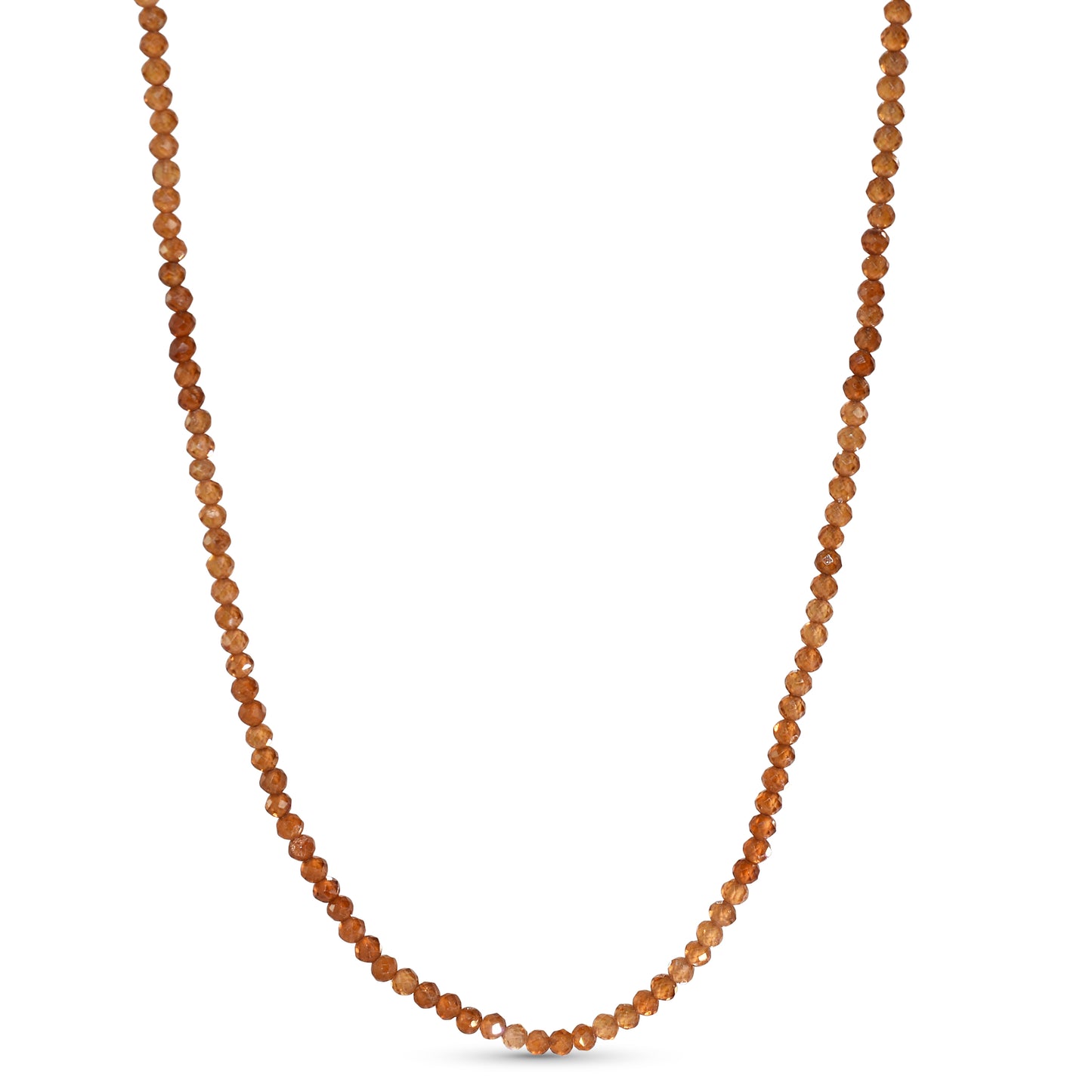 14k Yellow Faceted Round Bead Necklace