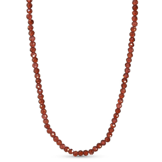 14k Faceted Garnet Round Bead Necklace