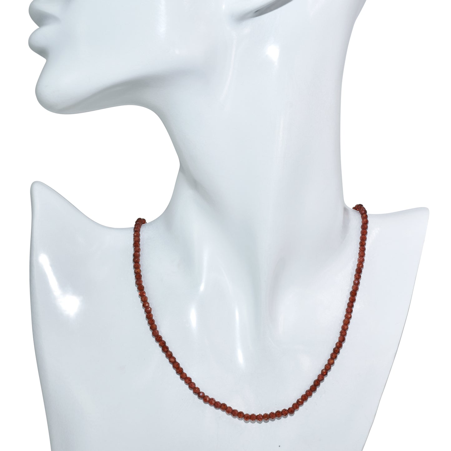 14k Faceted Garnet Round Bead Necklace