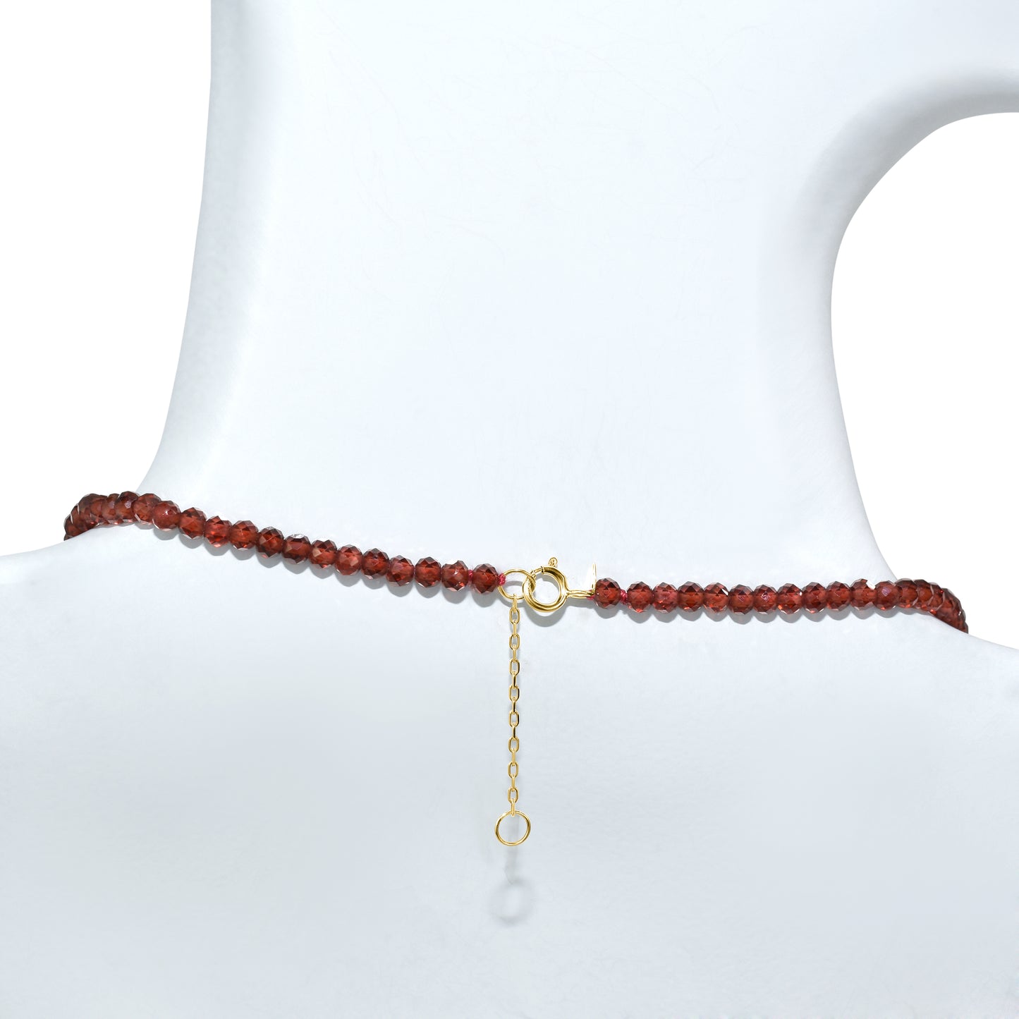 14k Faceted Garnet Round Bead Necklace