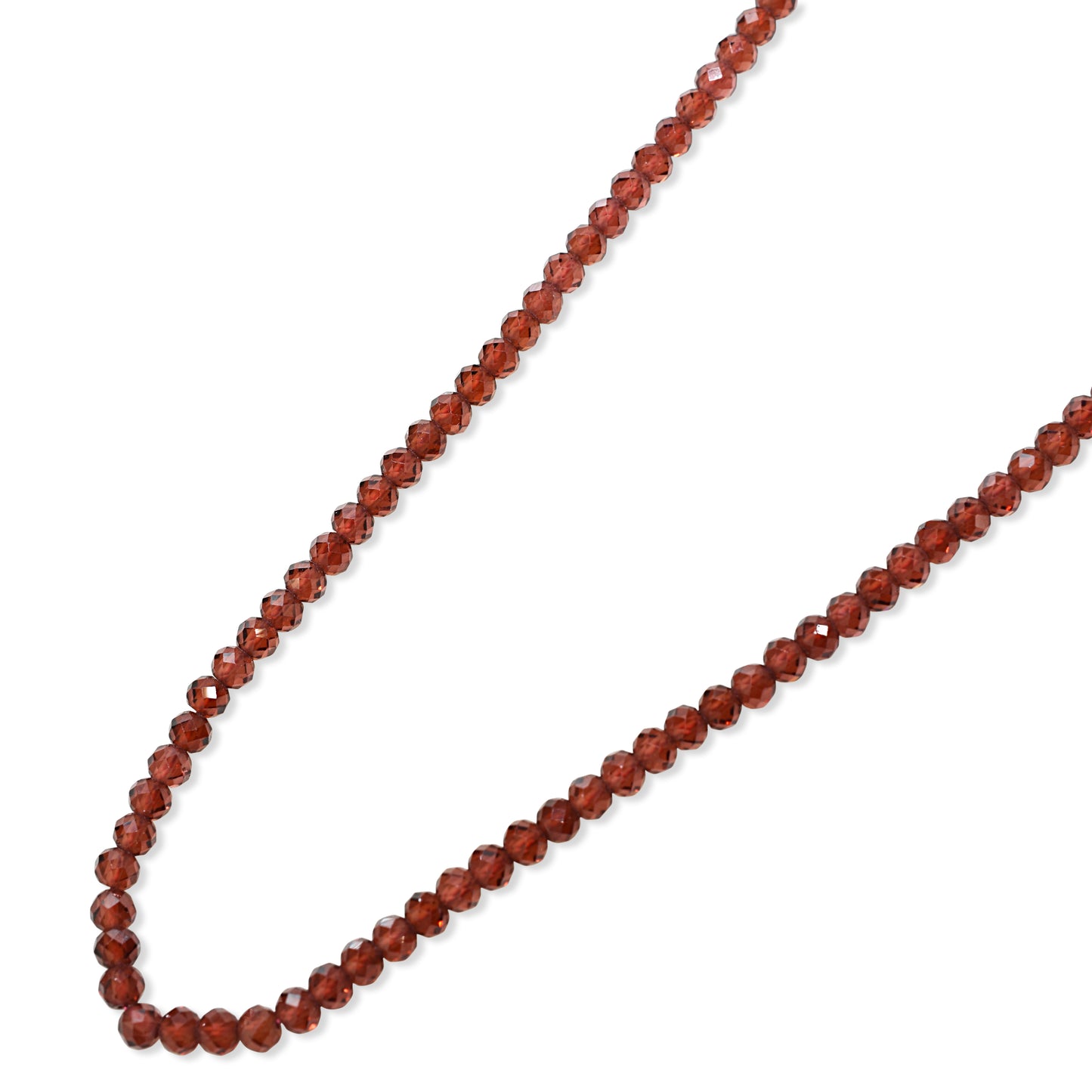 14k Faceted Garnet Round Bead Necklace