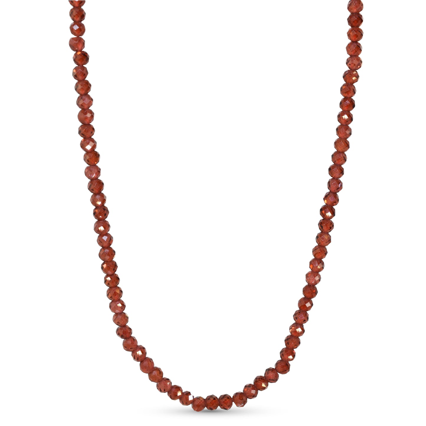 14k Yellow Faceted Round Bead Necklace
