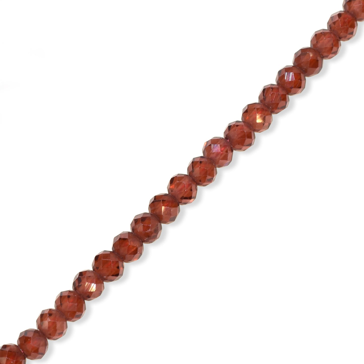 14k Garnet Faceted Round Bead with Pear Shape Pendant Necklace