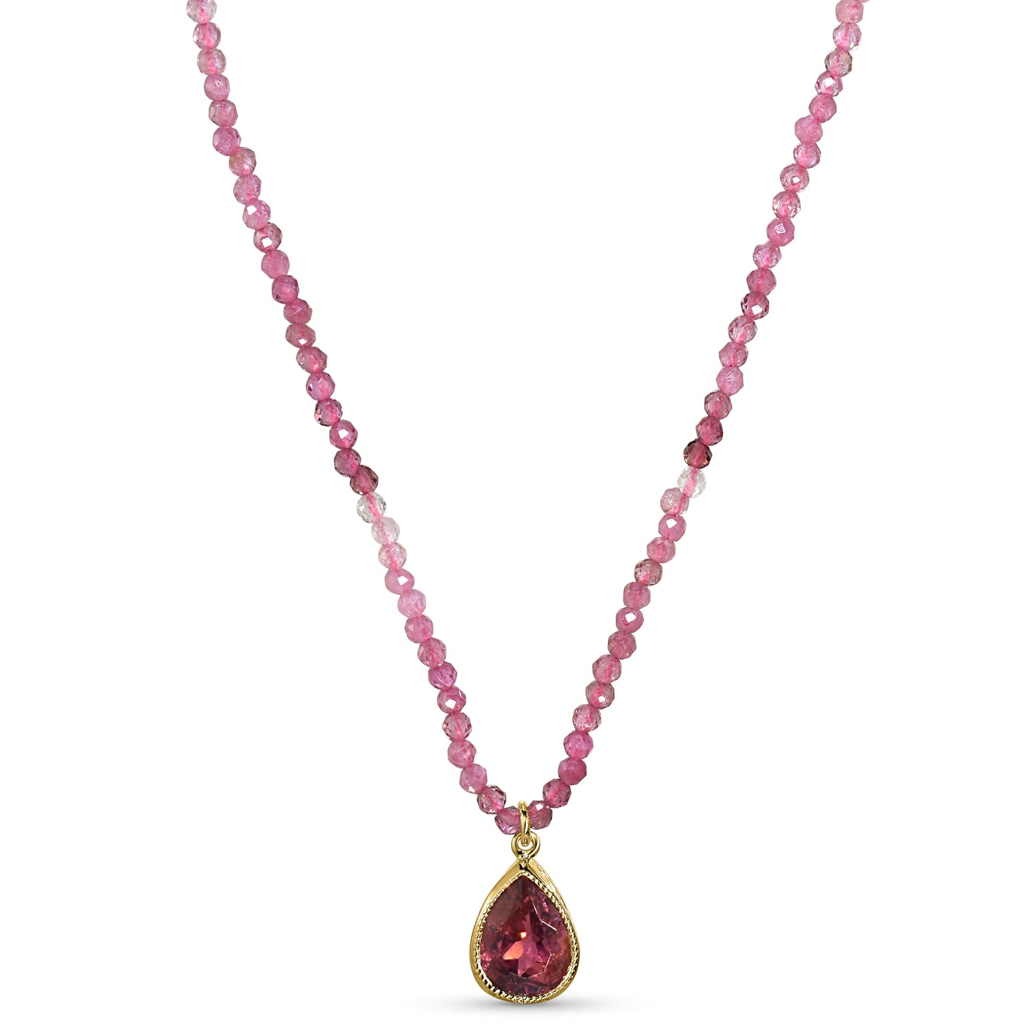 14k Pink Tourmaline with Pendant Necklace