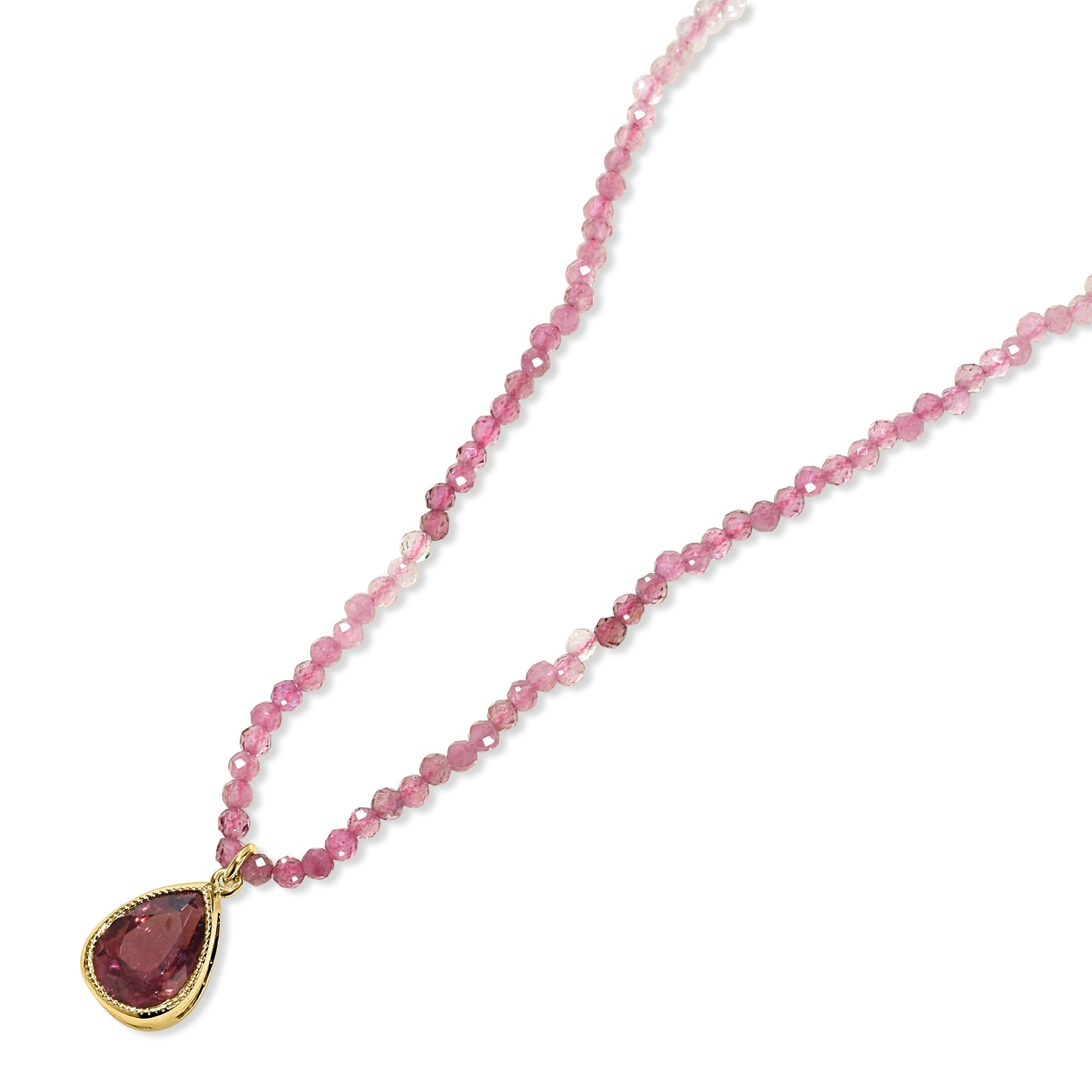 14k Pink Tourmaline with Pendant Necklace