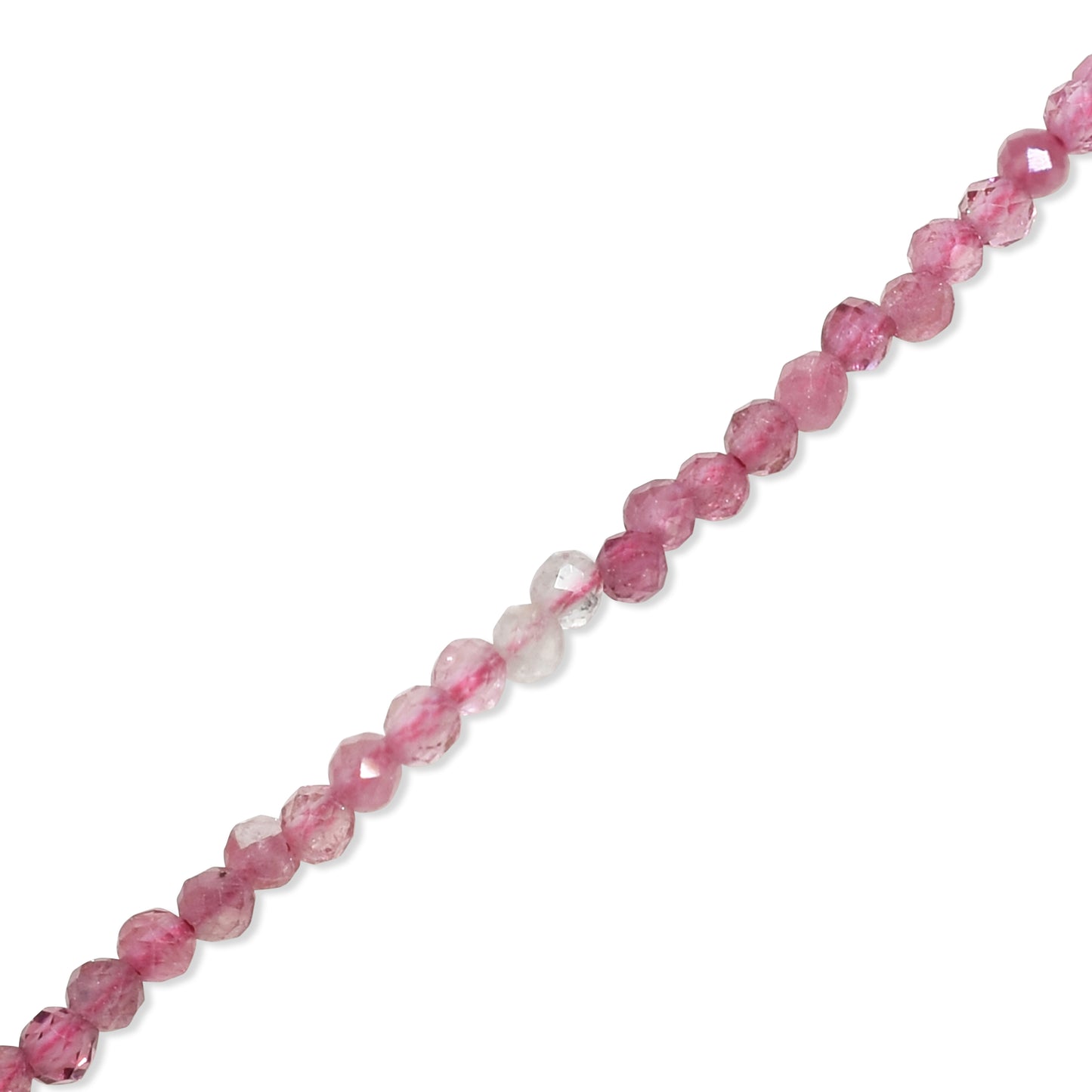 14k Pink Tourmaline Faceted Round Beads Necklace