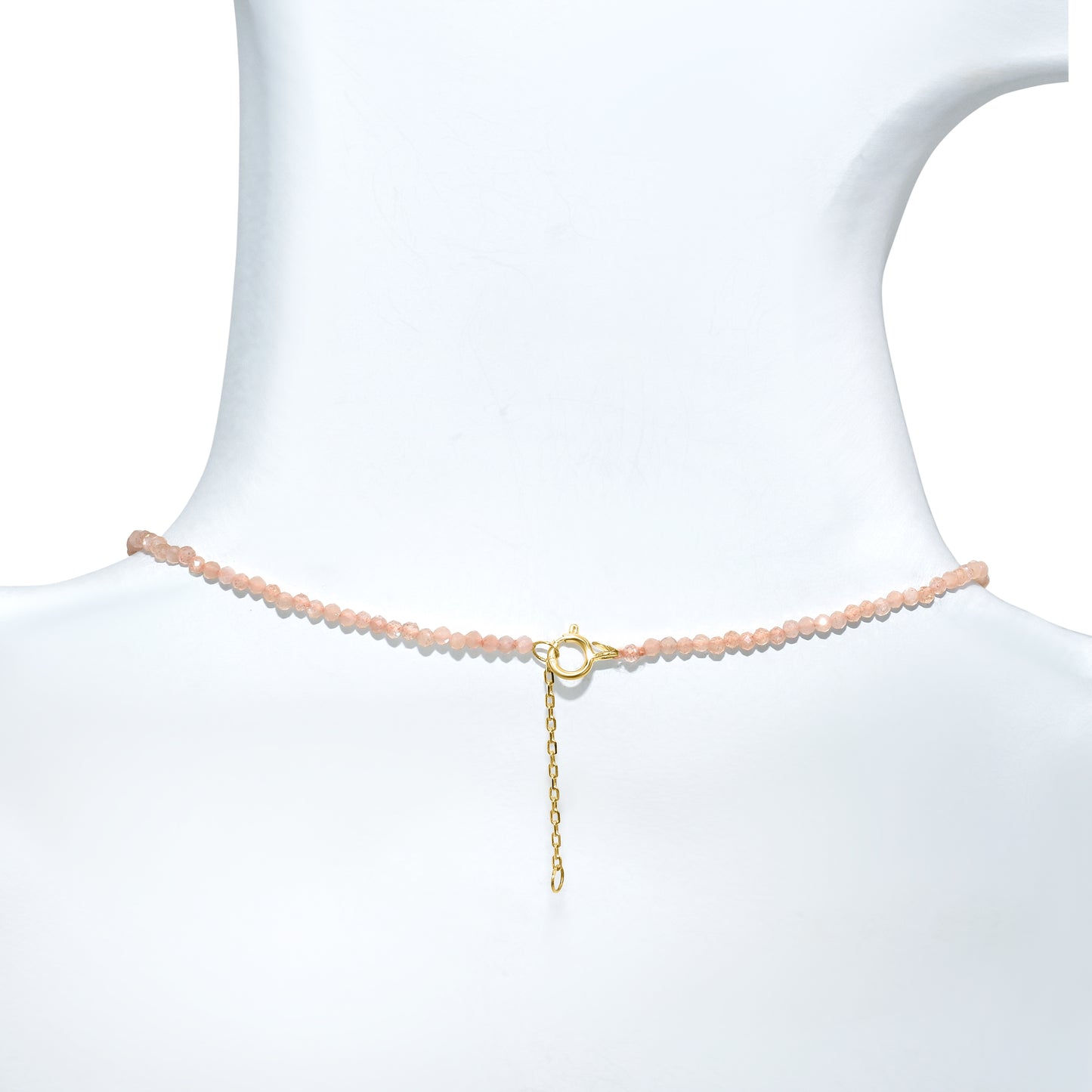 14k Peach Moonstone with Pear Bezel Necklace