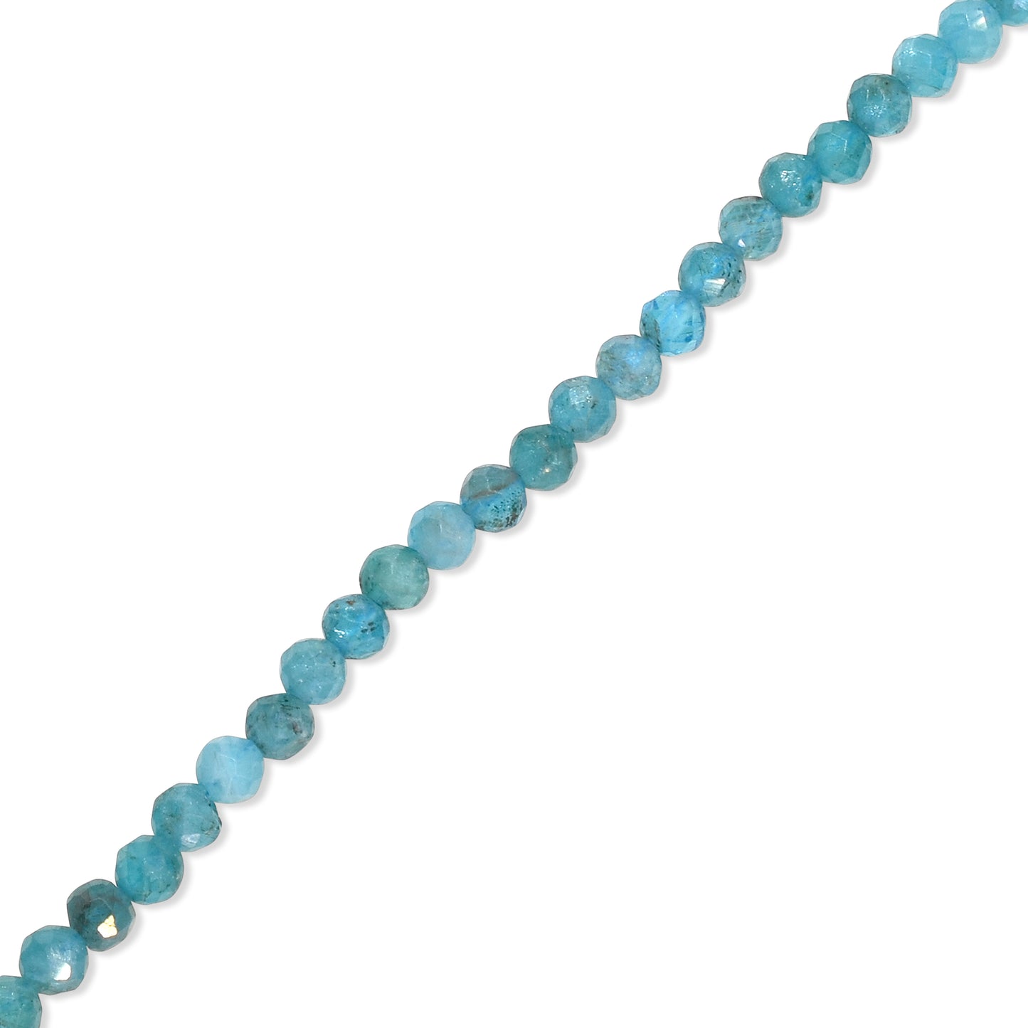 14k Neon Apatite Faceted Round Bead Necklace